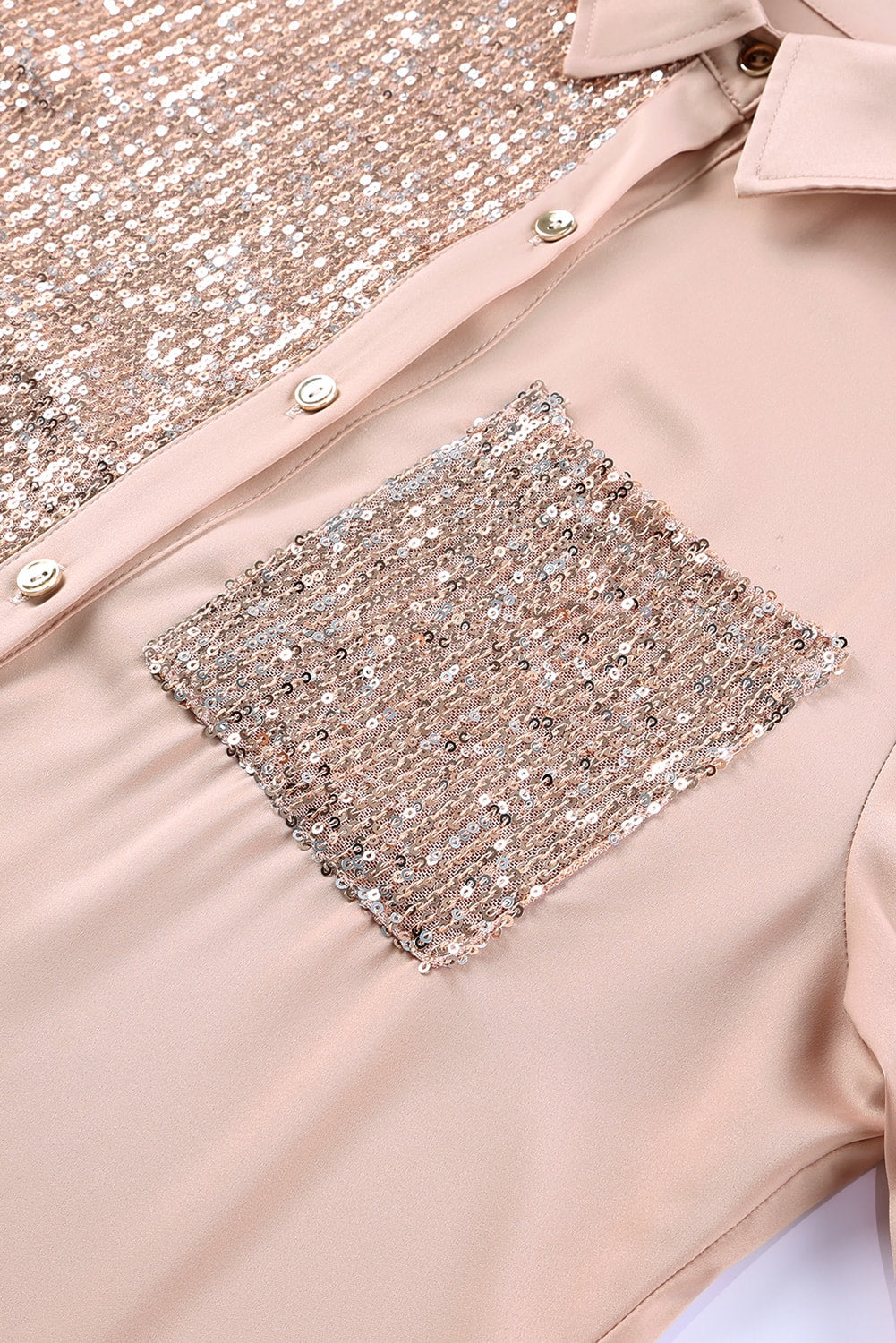 “The Truth” Sequin Button Front High-Low Shirt Dress