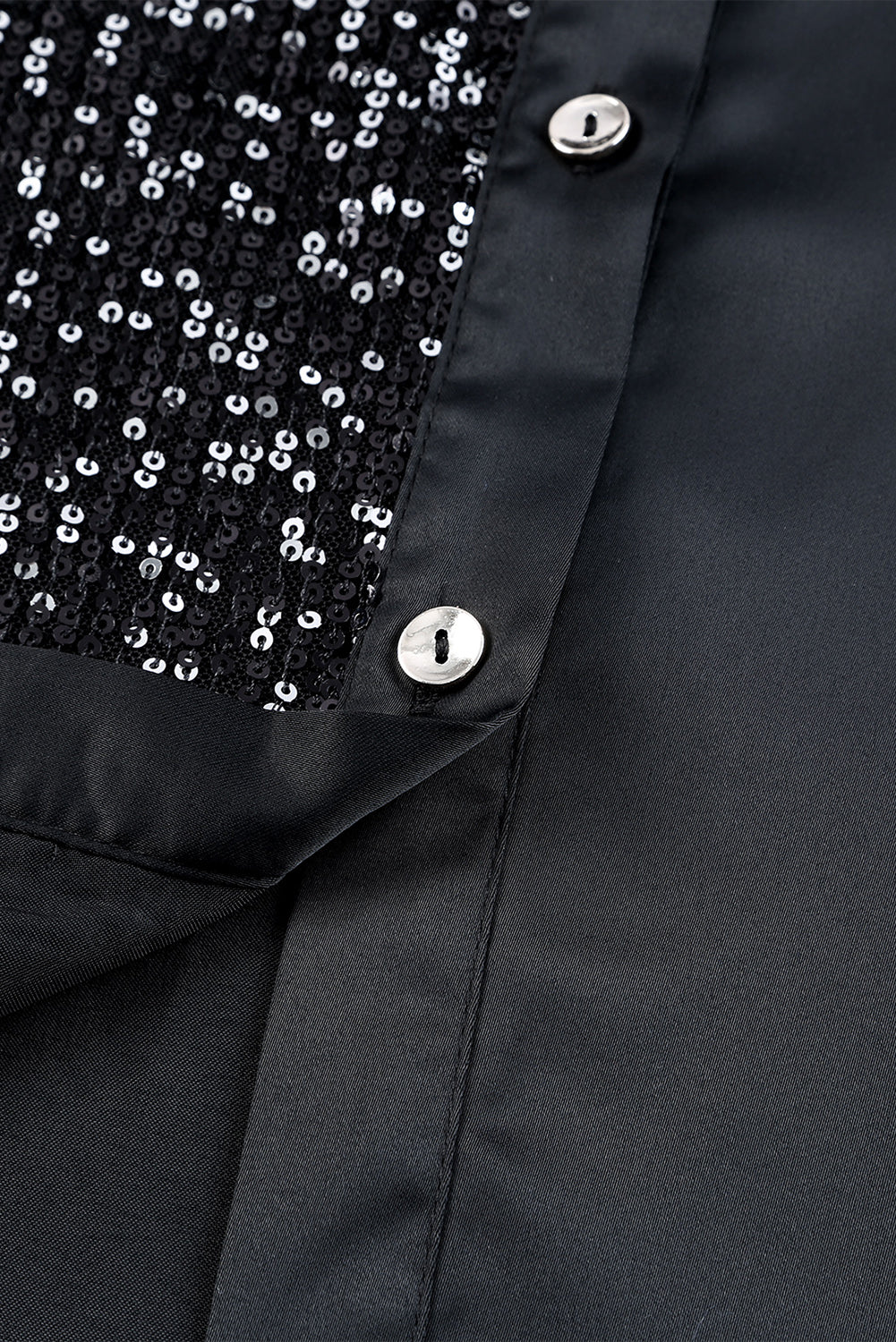 “The Truth” Sequin Button Front High-Low Shirt Dress
