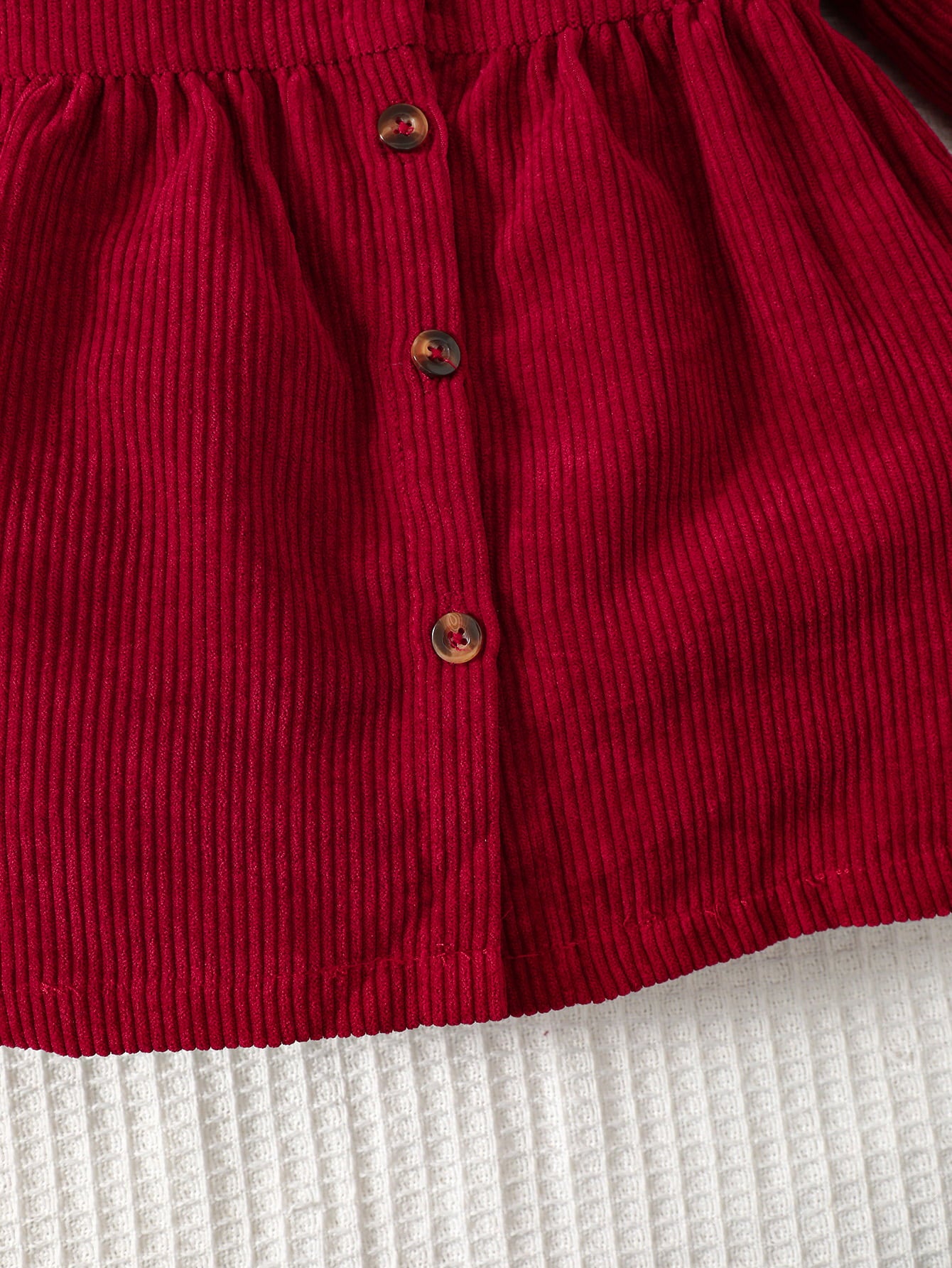 “Brickie Girls:Peter Pan” Collar Buttoned Long Sleeve Dress
