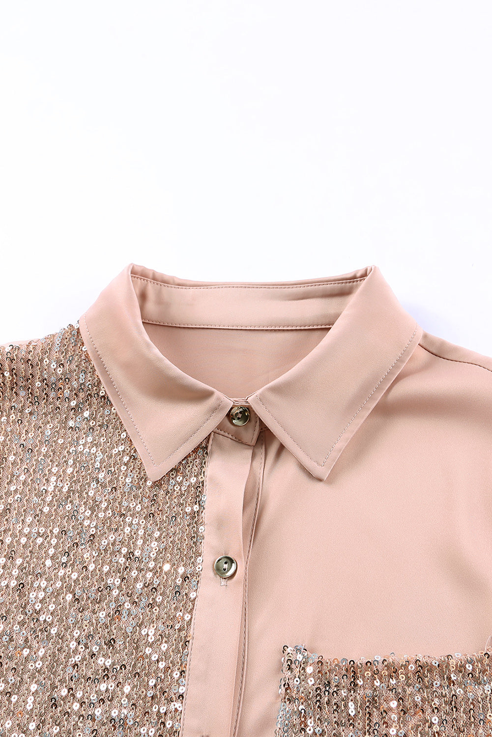 “The Truth” Sequin Button Front High-Low Shirt Dress