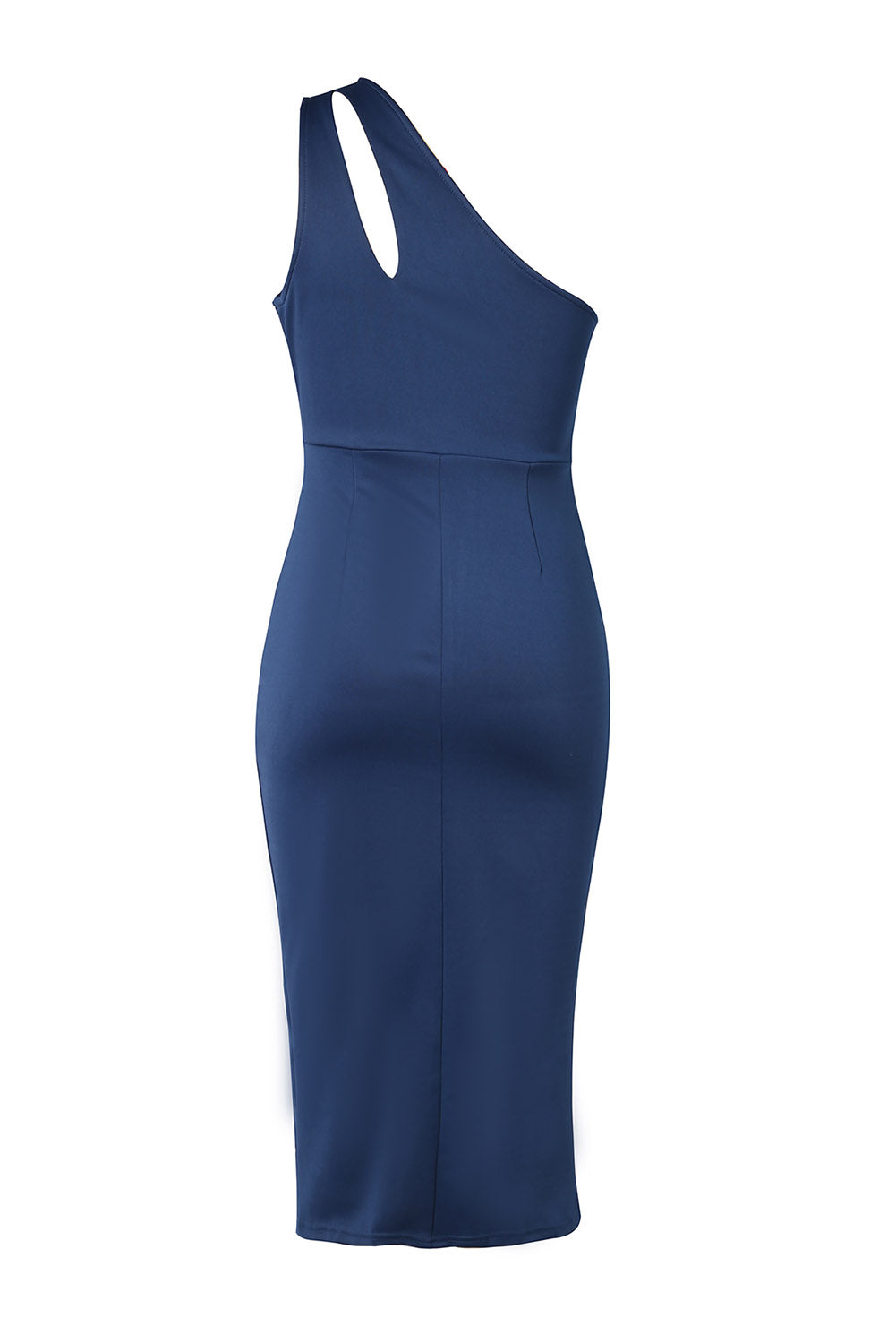The Dramatic Flare Ruched Cutout Single Shoulder Dress
