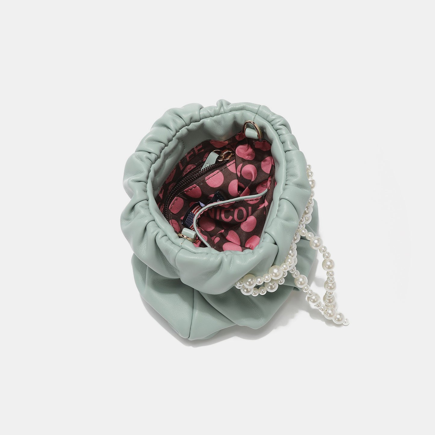 Brick Bag:Pearl Bow Chain Strap Purse