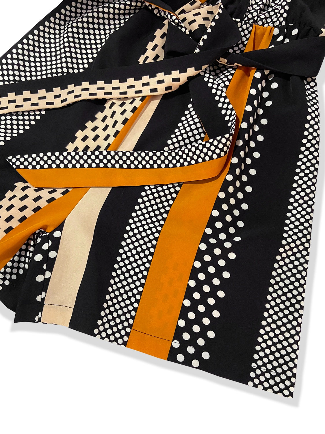 “The Taneshia Polka” Tied Color Block Sleeveless Romper
