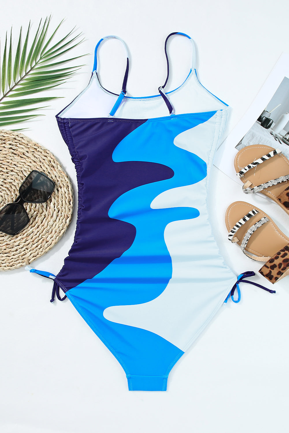 “The Nuevo Splash” Drawstring Round Neck Spaghetti Strap Swimwear