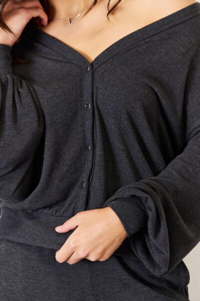 RISEN Ultra Soft Button Up Long Sleeve Lounge Cardigan