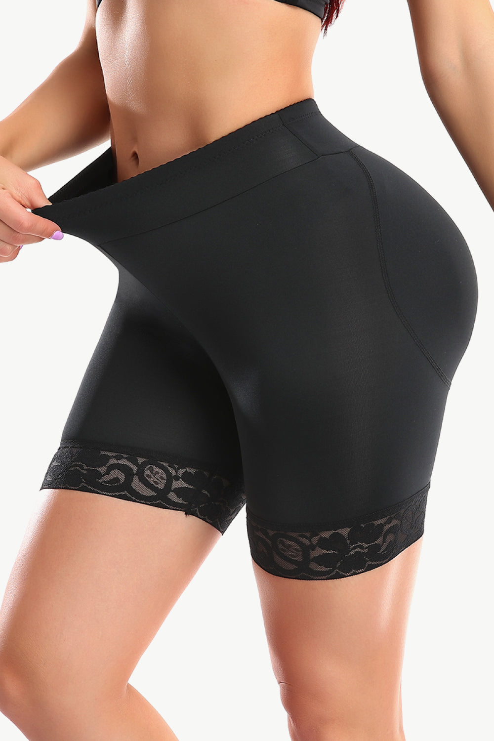 Brick Fit: Full Size Lace Trim Lifting Pull-On Shaping Shorts