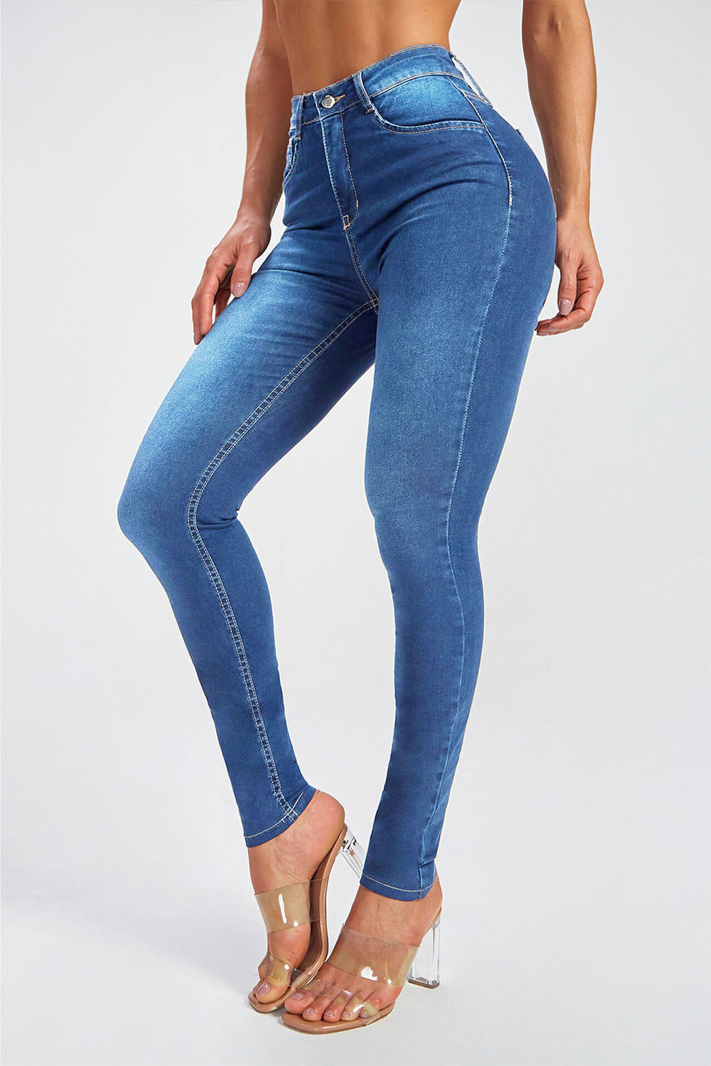 “The Neshia” Buttoned Skinny Jeans