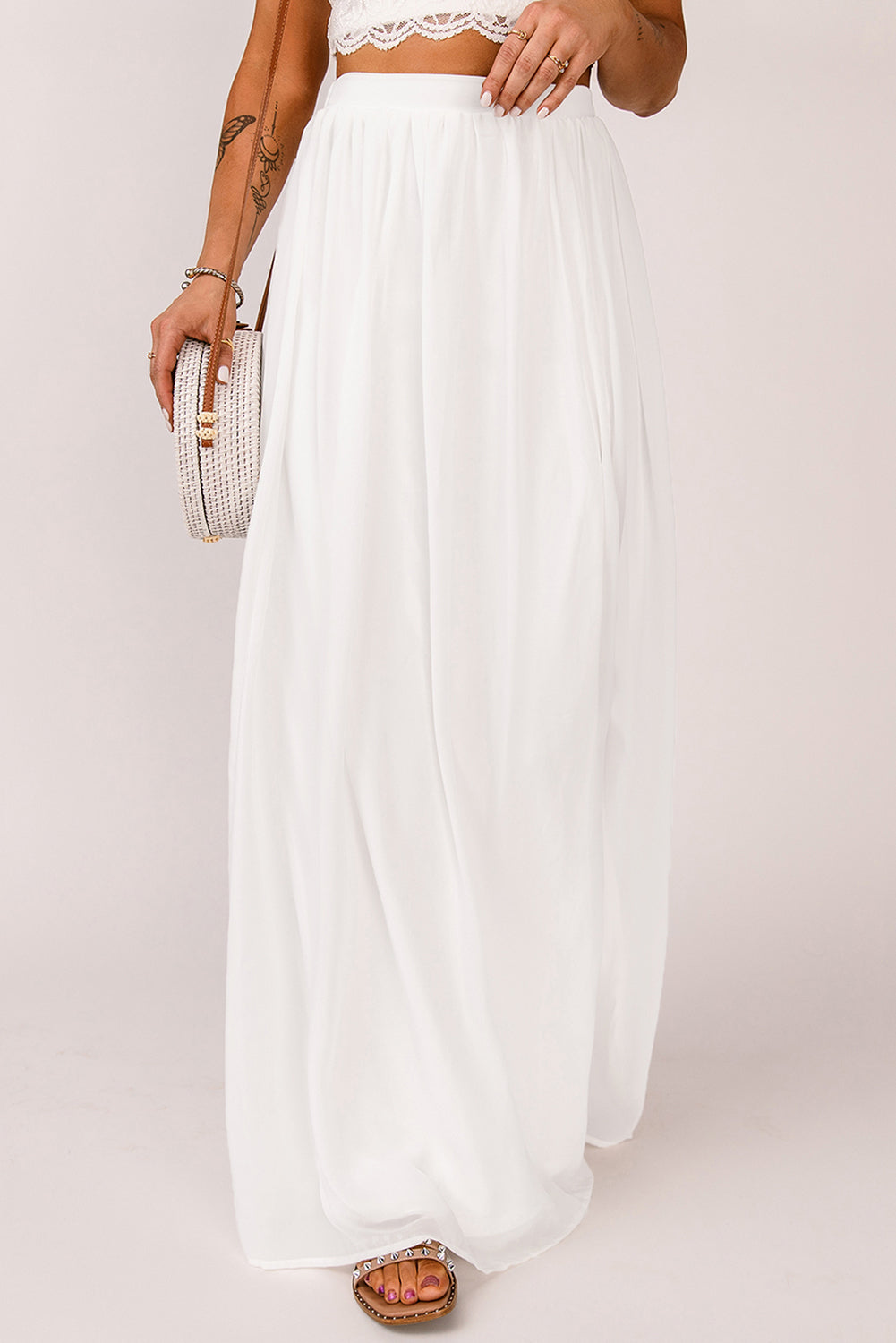 “The Gypsy” Elastic Waistband Split Maxi Skirt