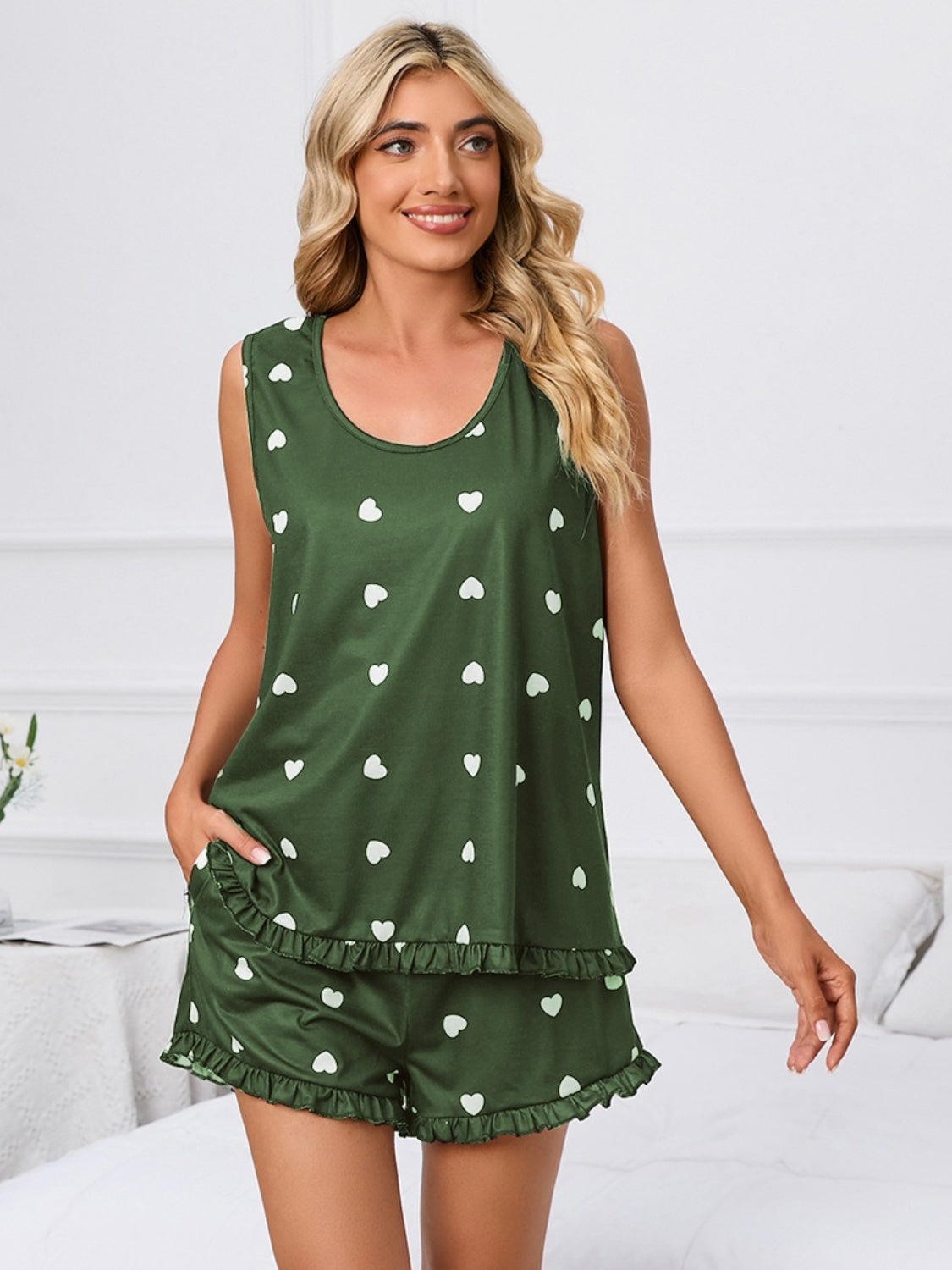 “The Dream Heart” Scoop Neck Tank and Shorts Lounge Set