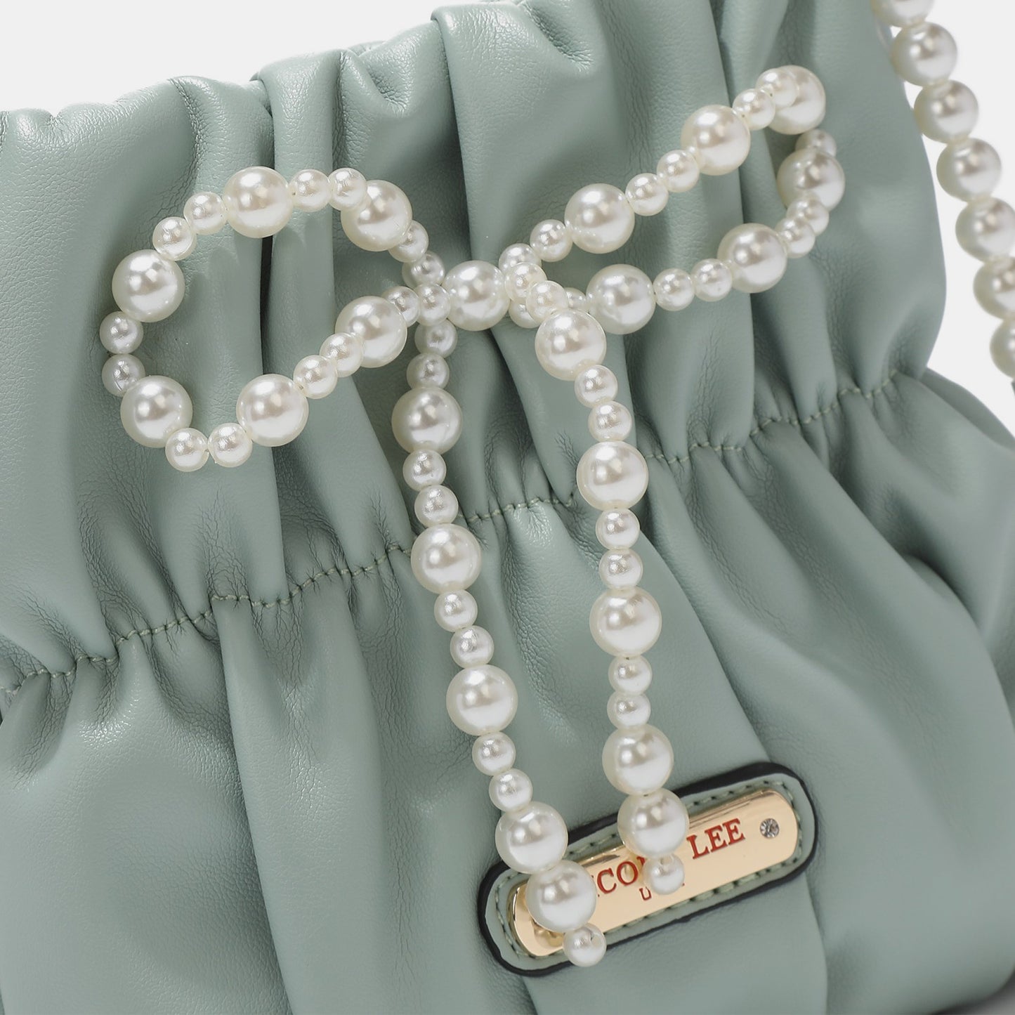 Brick Bag:Pearl Bow Chain Strap Purse