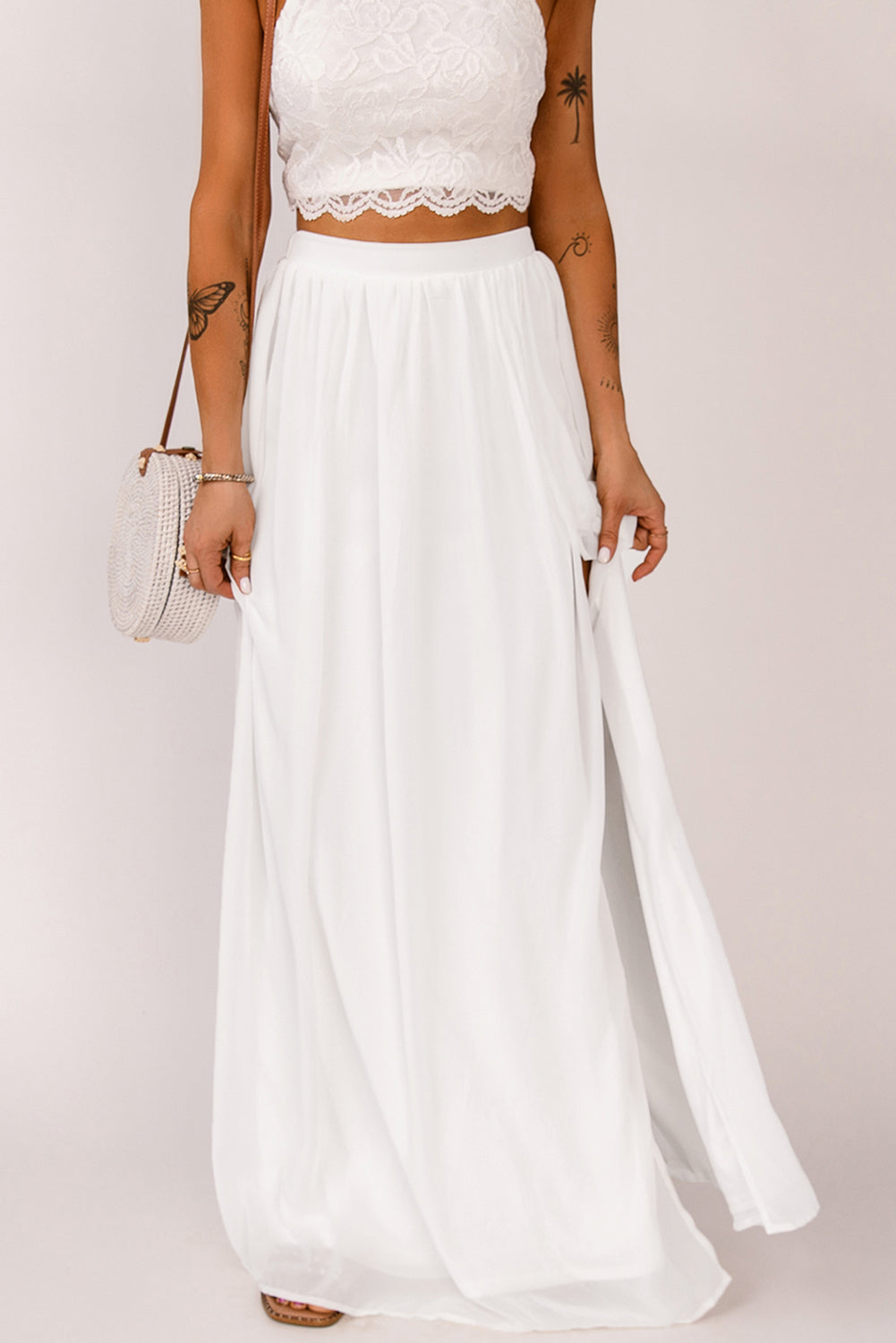 “The Gypsy” Elastic Waistband Split Maxi Skirt