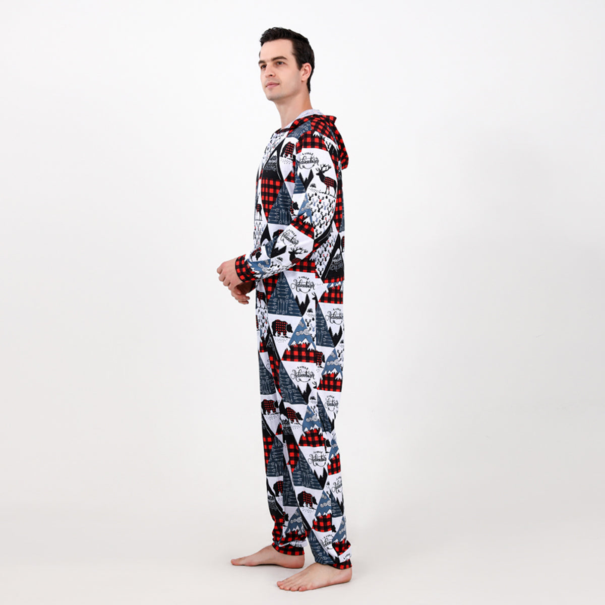 “The Wintry” Men Printed Hooded Jumpsuit