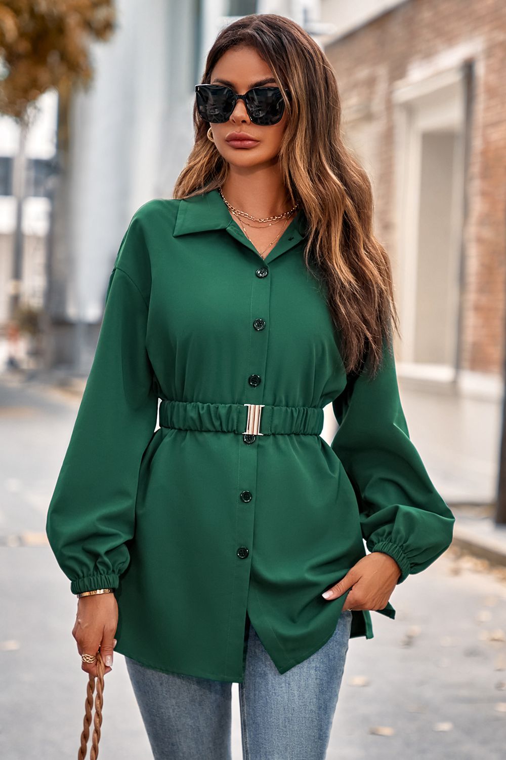 “The High Society” Collared Neck Button Down Long Sleeve Shirt