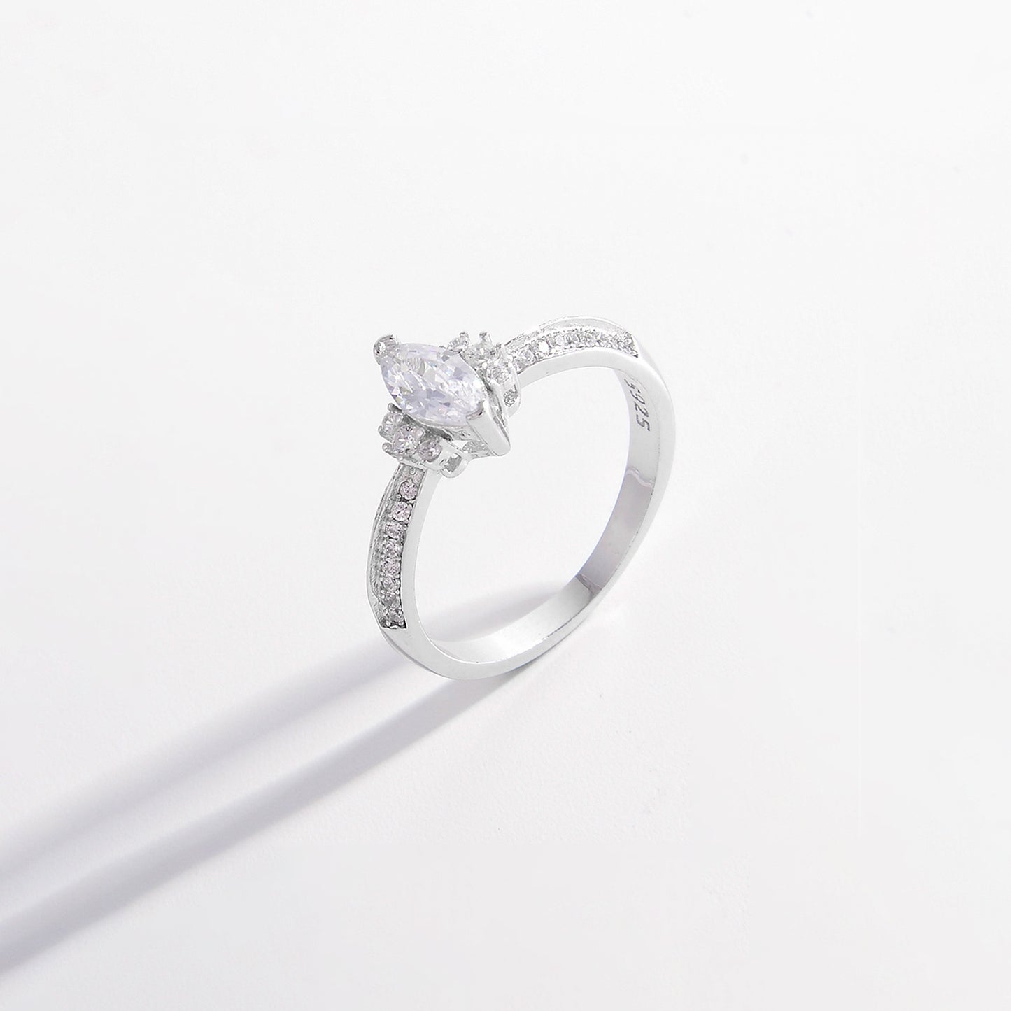 Brick Bling:925 Sterling Silver Inlaid Zircon Ring