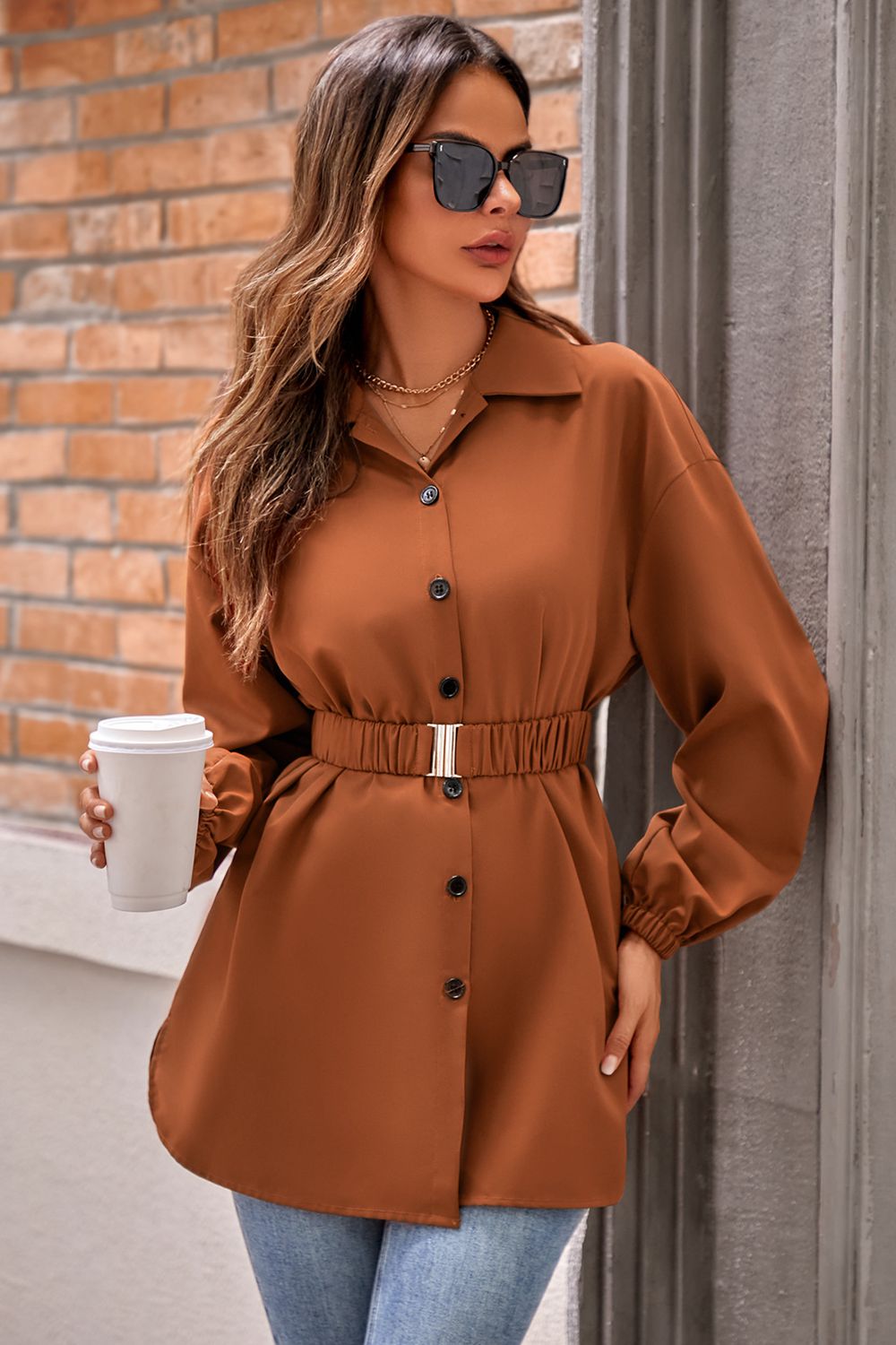 “The High Society” Collared Neck Button Down Long Sleeve Shirt