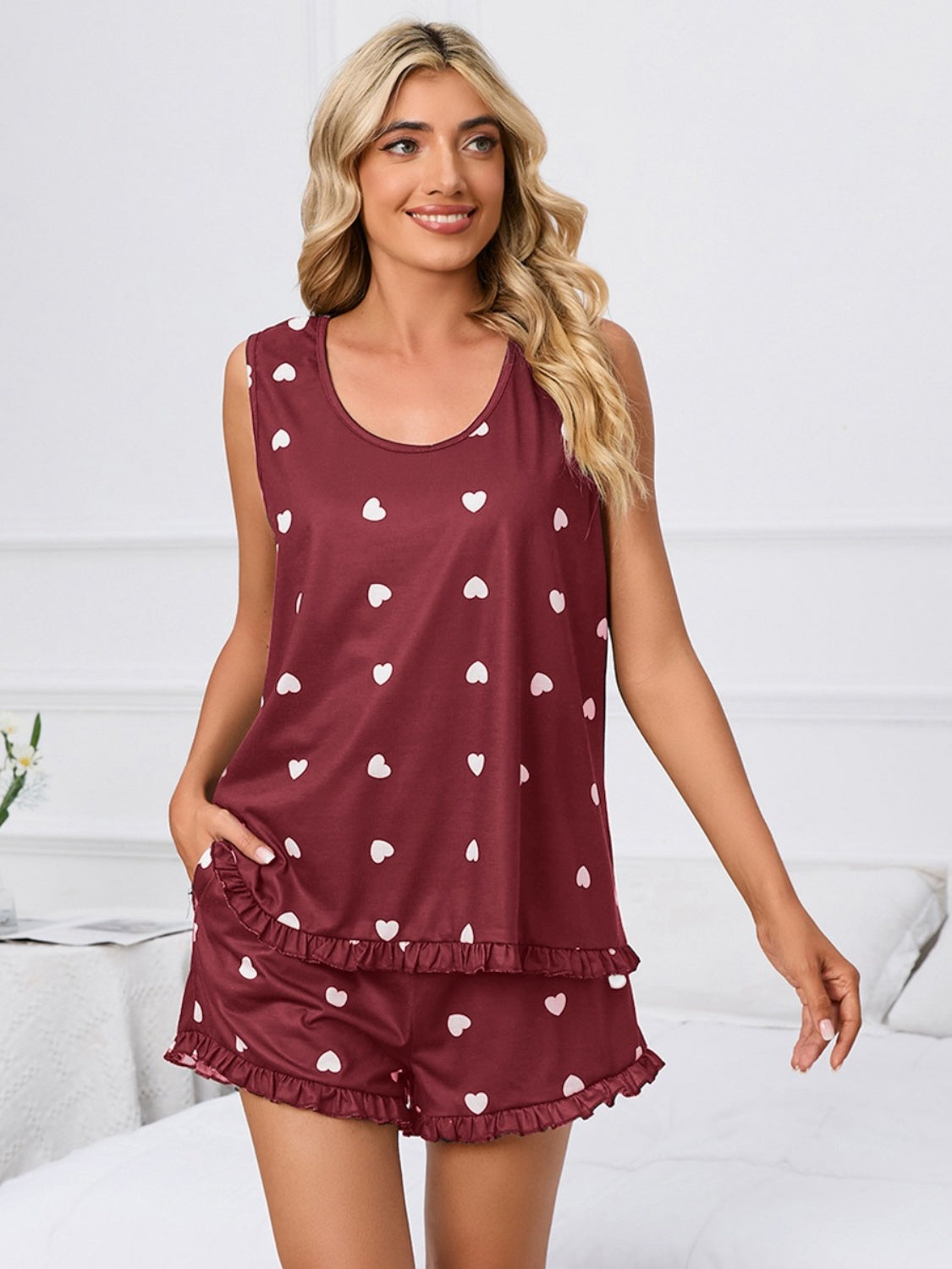 “The Dream Heart” Scoop Neck Tank and Shorts Lounge Set