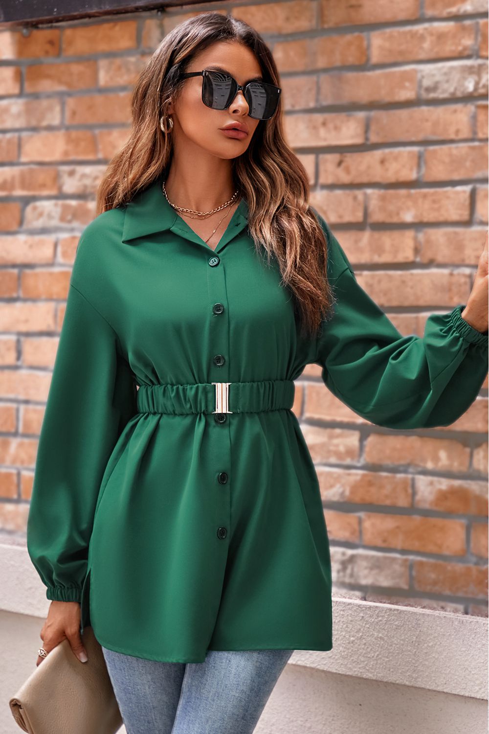 “The High Society” Collared Neck Button Down Long Sleeve Shirt