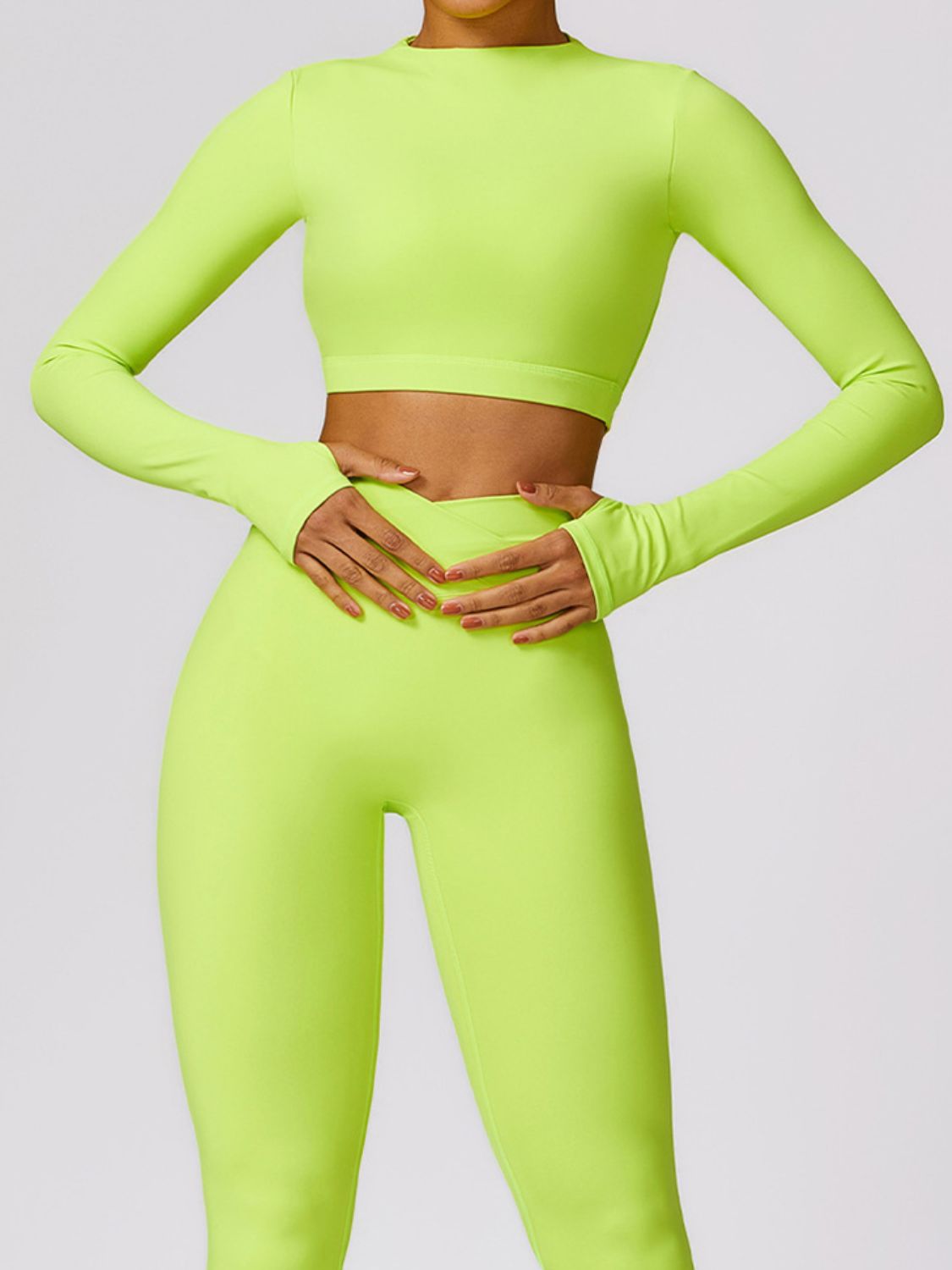 “The Cutout” Mock Neck Long Sleeve Active T-Shirt