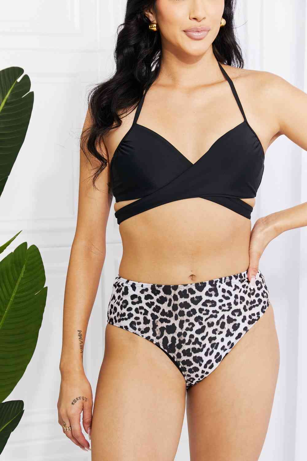 “The Summer Splash” Halter Bikini Set in Black