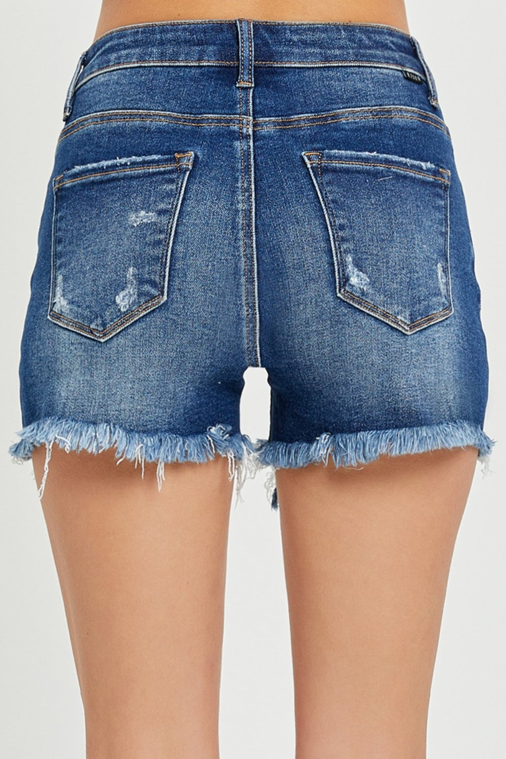 “The Cookout” Full Size High Rise Distressed Denim Shorts