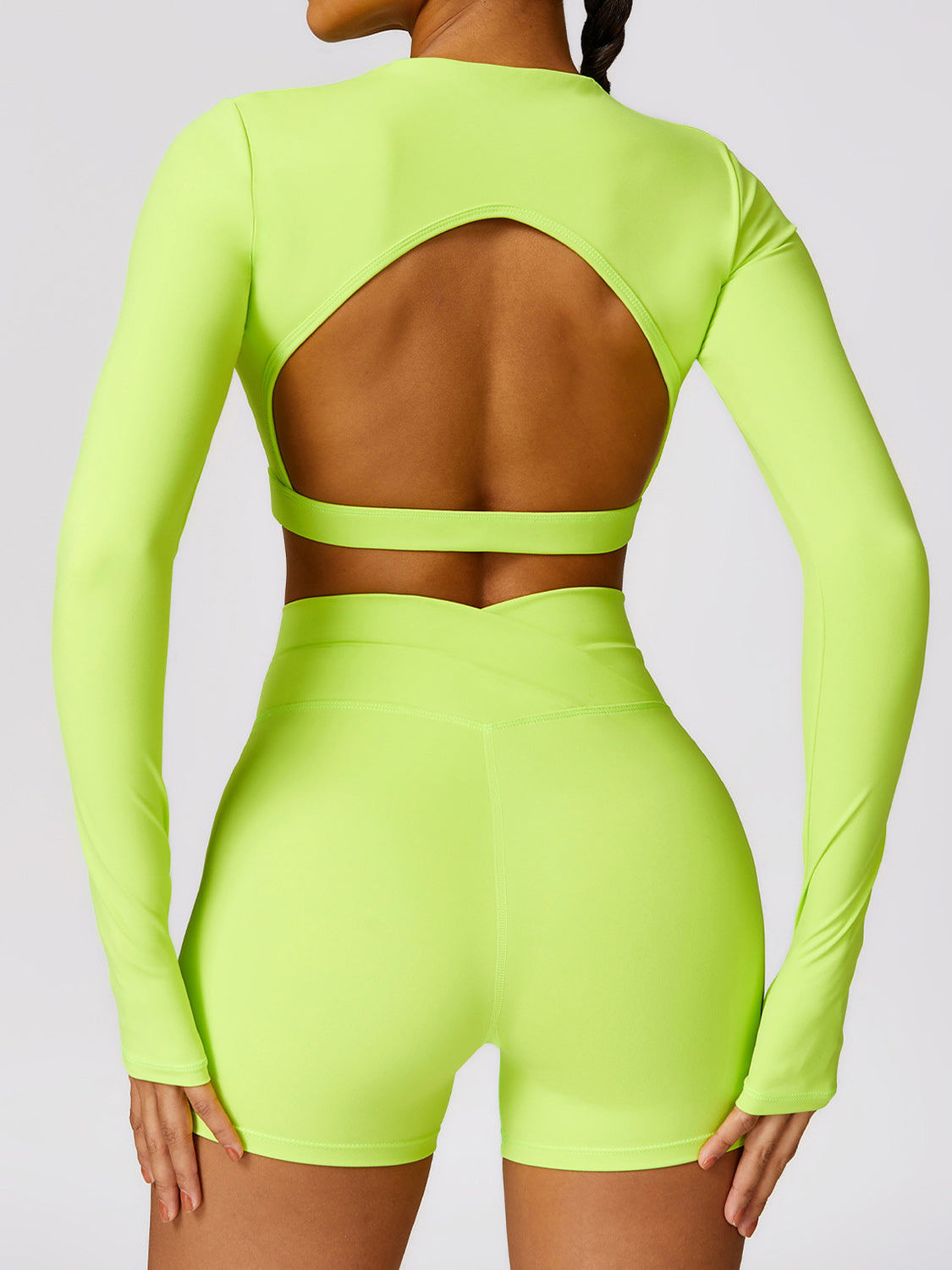 “The Cutout” Mock Neck Long Sleeve Active T-Shirt