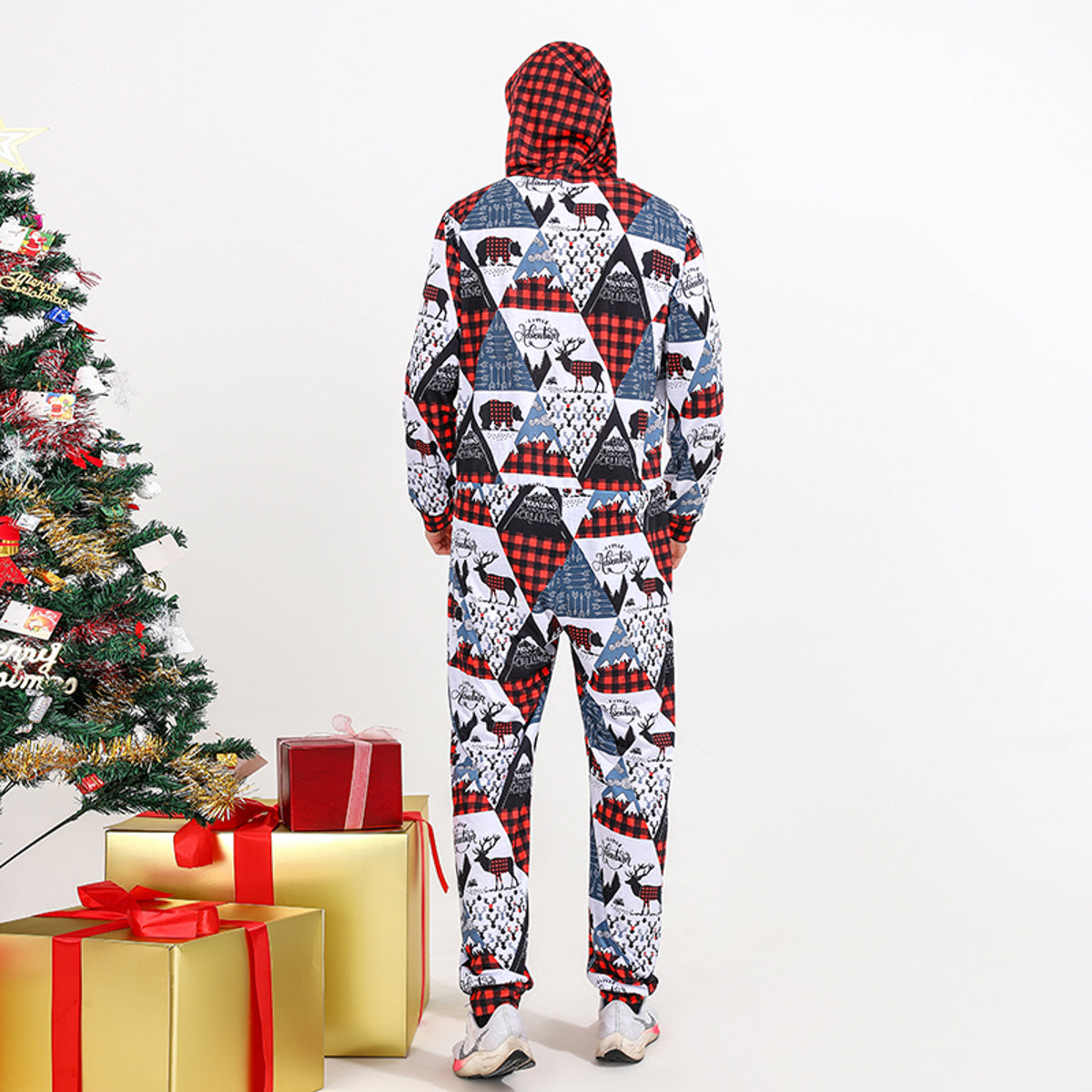 “The Wintry” Men Printed Hooded Jumpsuit