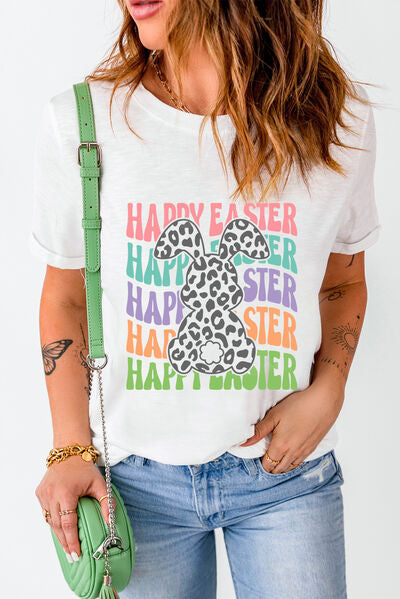 “The HAPPY HAPPY EASTER” Round Neck Short Sleeve T-Shirt