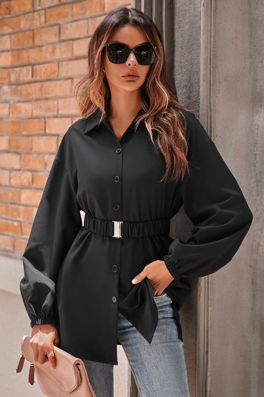 “The High Society” Collared Neck Button Down Long Sleeve Shirt