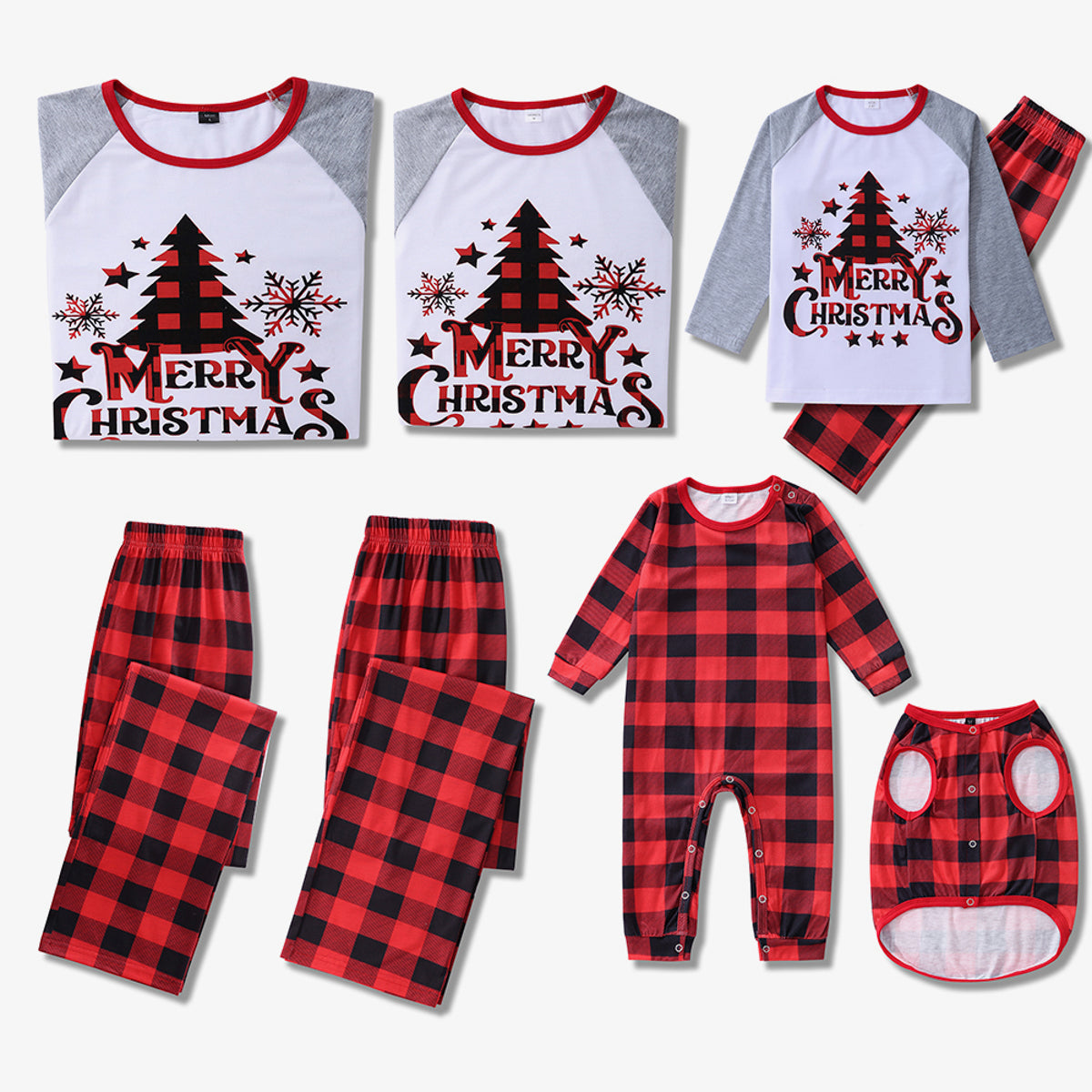 “The Photo For The Holiday” Men MERRY CHRISTMAS Graphic Top and Plaid Pants Set