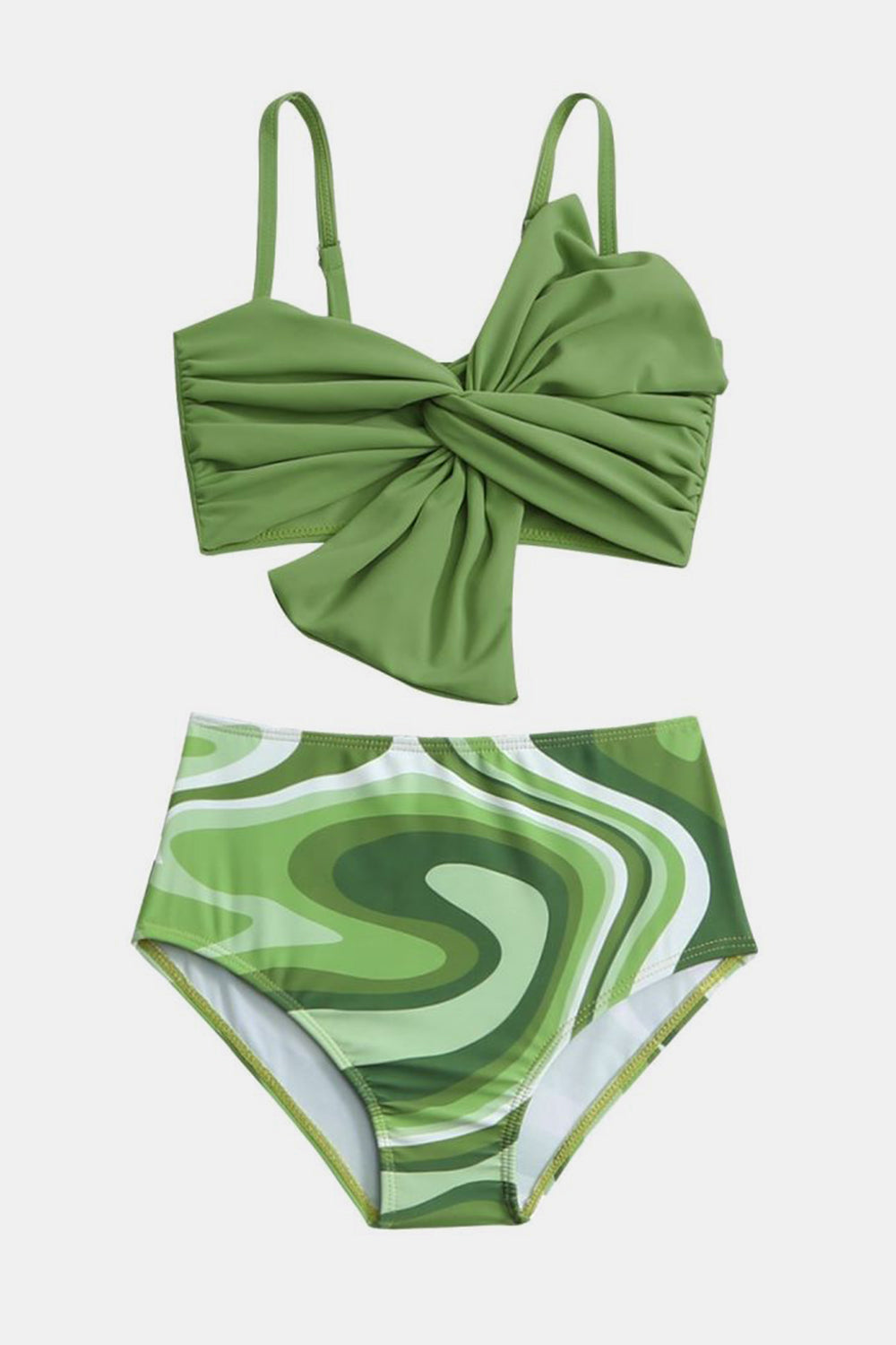 “The Kiddie Picasso” Twisted Spaghetti Strap Two-Piece Swim Set