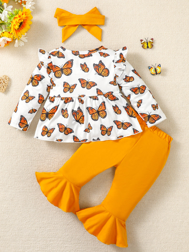 “The NyNy” Butterfly Print Top and Pants Set