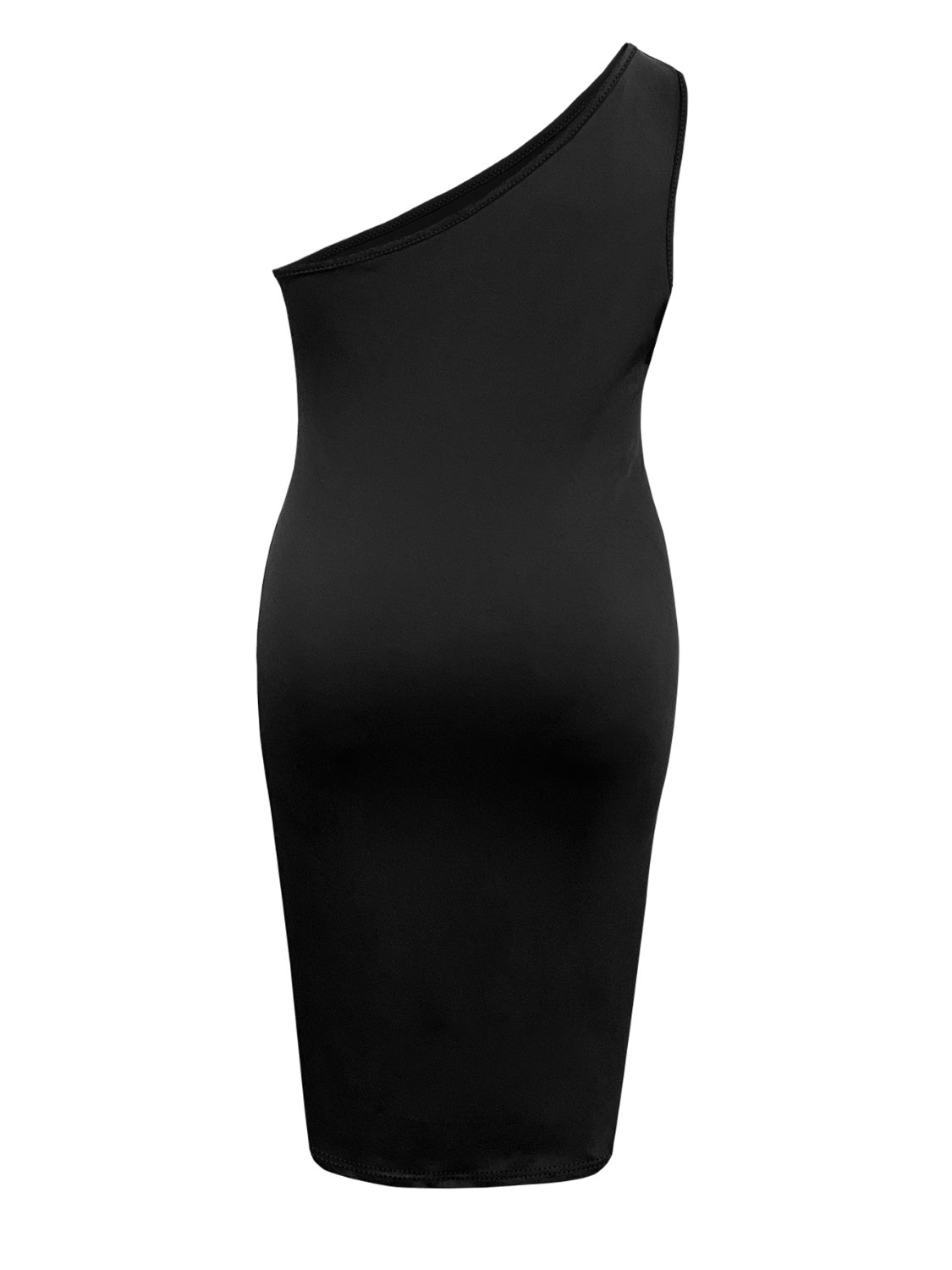 “The Black Mamba” Plus Size Twisted One Shoulder Sleeveless Midi Dress