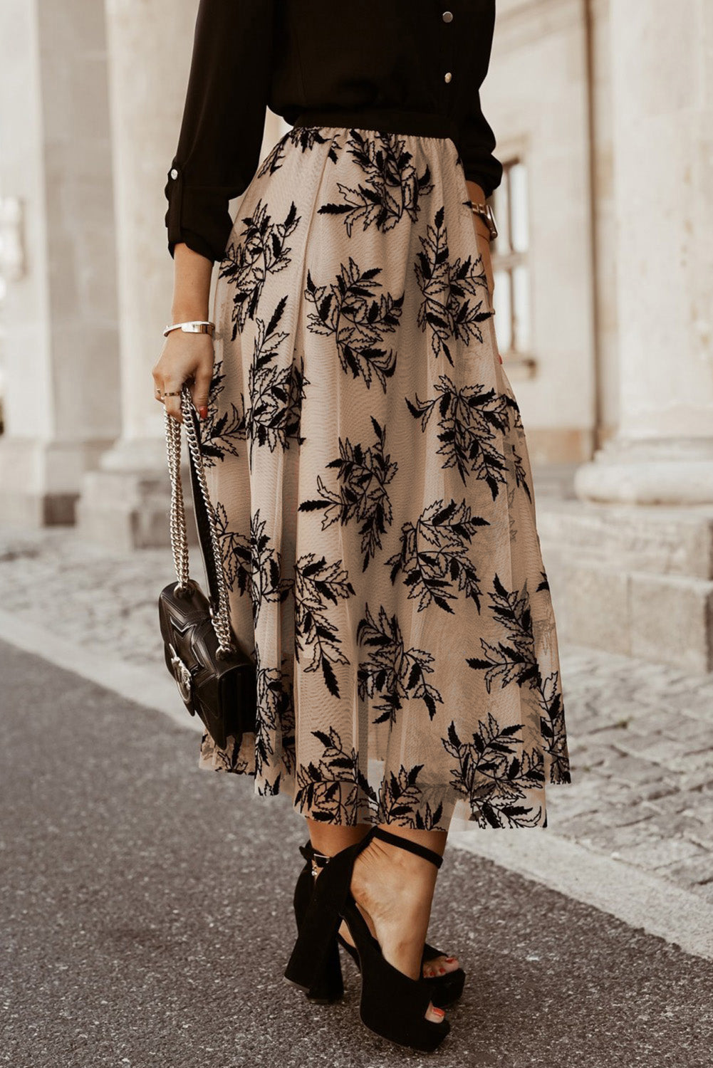 “Le Femme” Embroidered High Waist Maxi Skirt