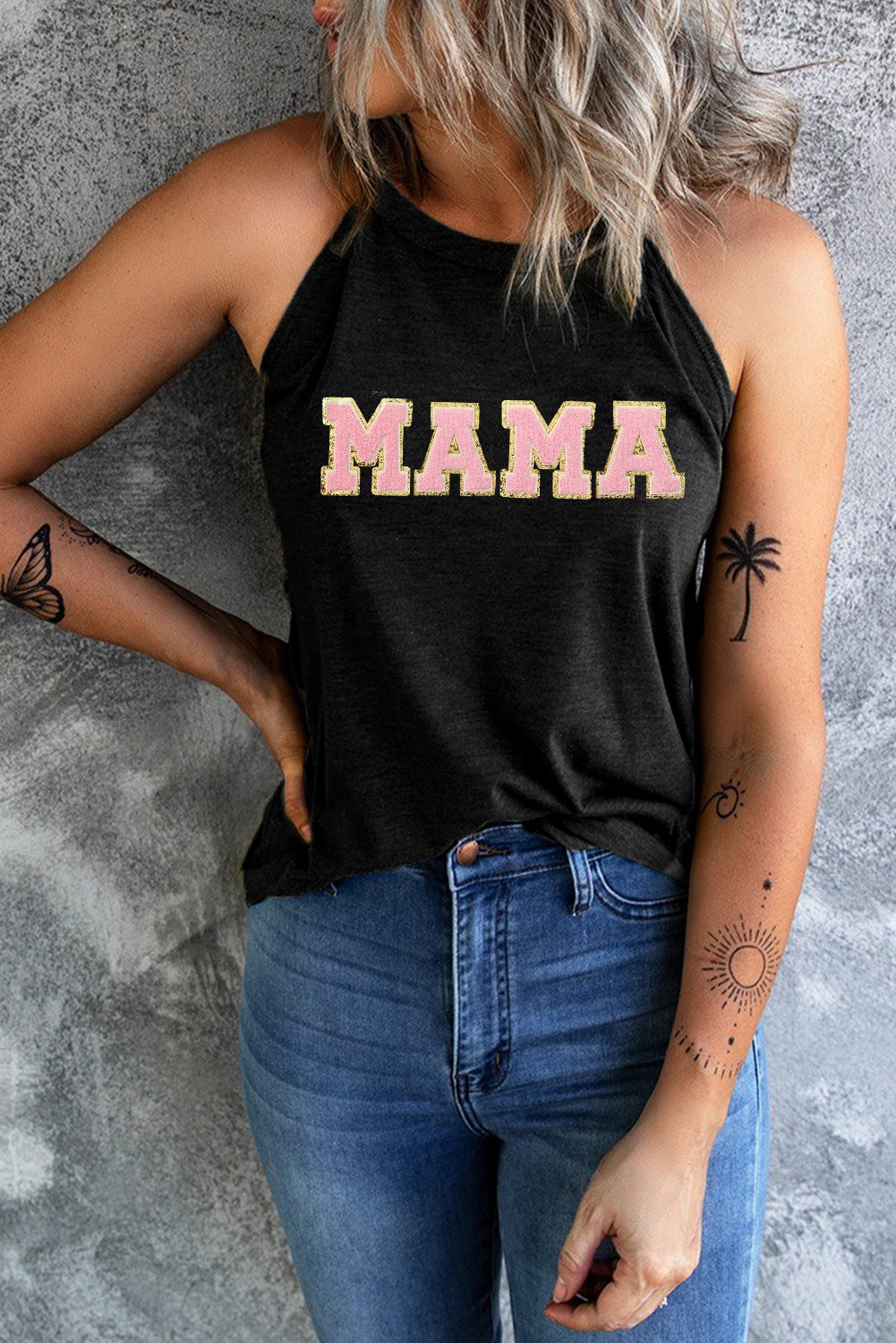 The Neon MAMA” Round Neck Tank