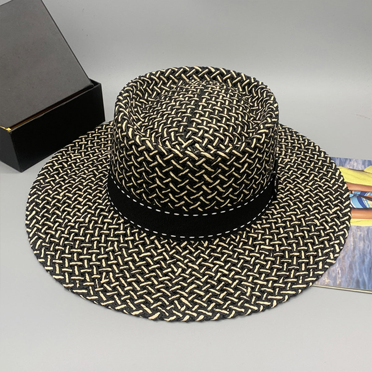 “The Perimeter” Adjustable Paper Braided Hat