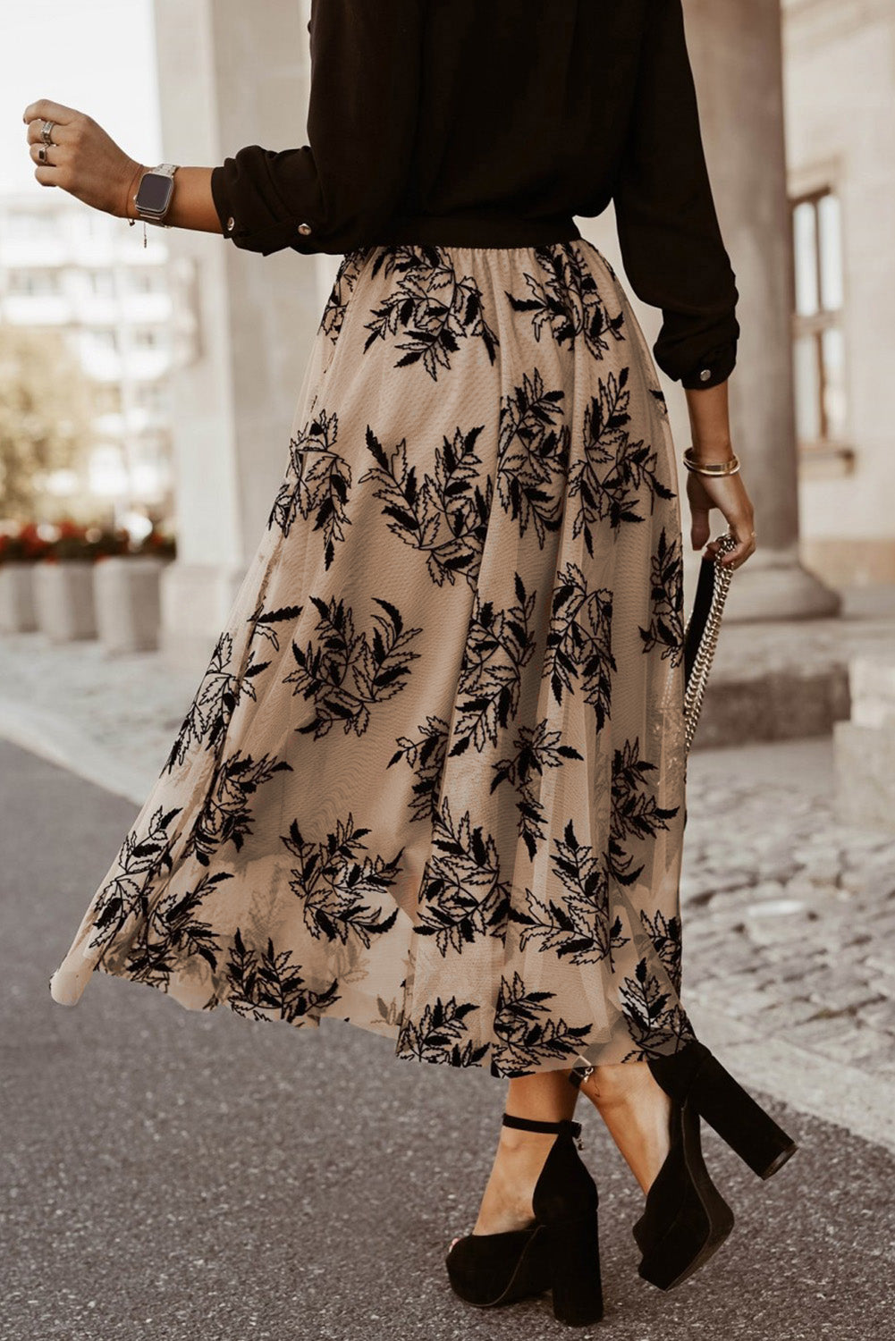 “Le Femme” Embroidered High Waist Maxi Skirt