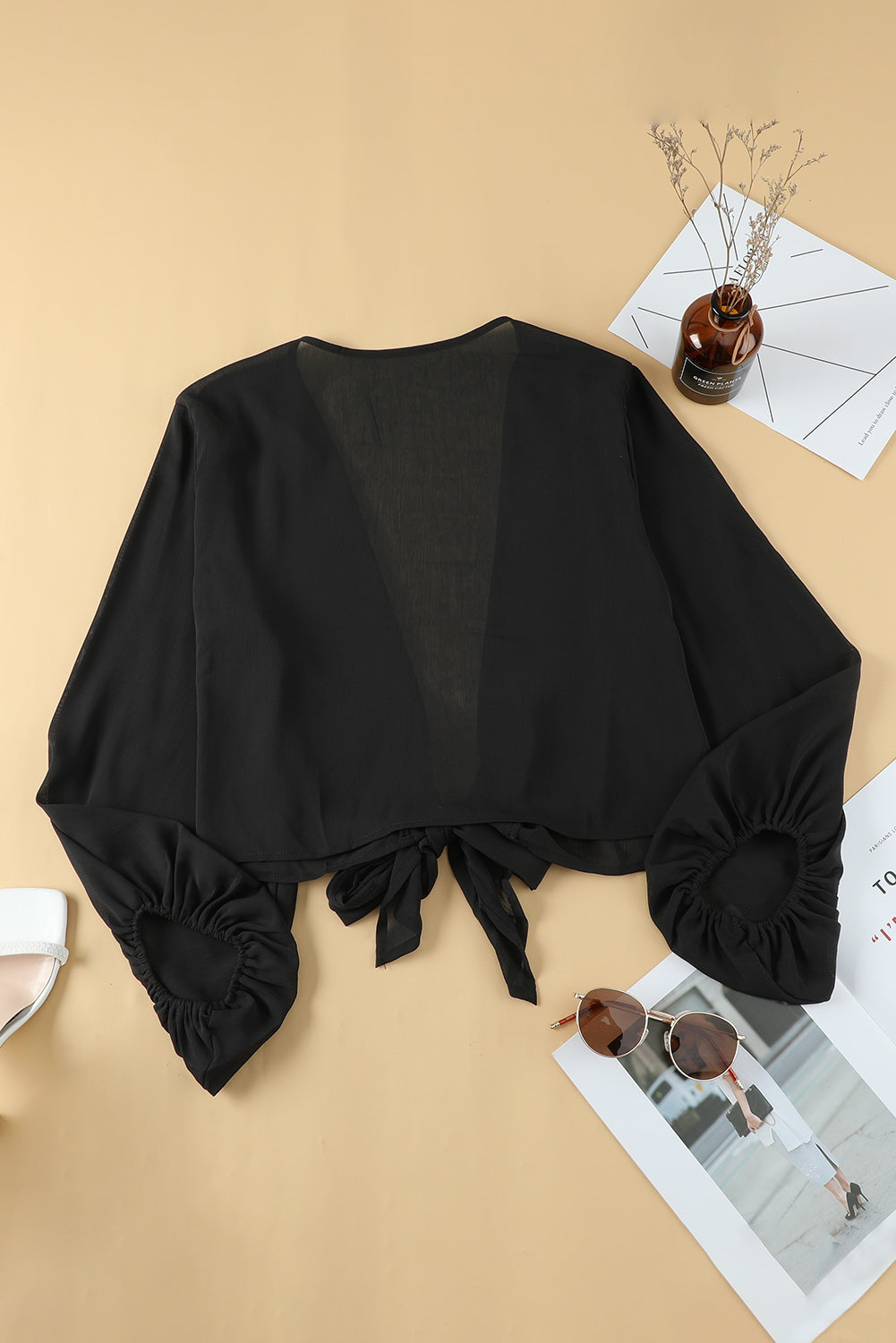 “The Cute Cut” Plus Size Tie Front Crop Top