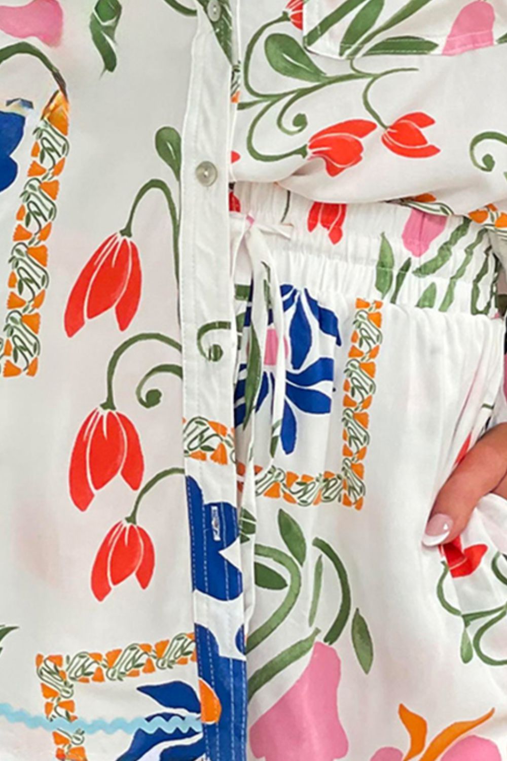 “The Puchi” Printed Button Up Half Sleeve Top and Shorts Set