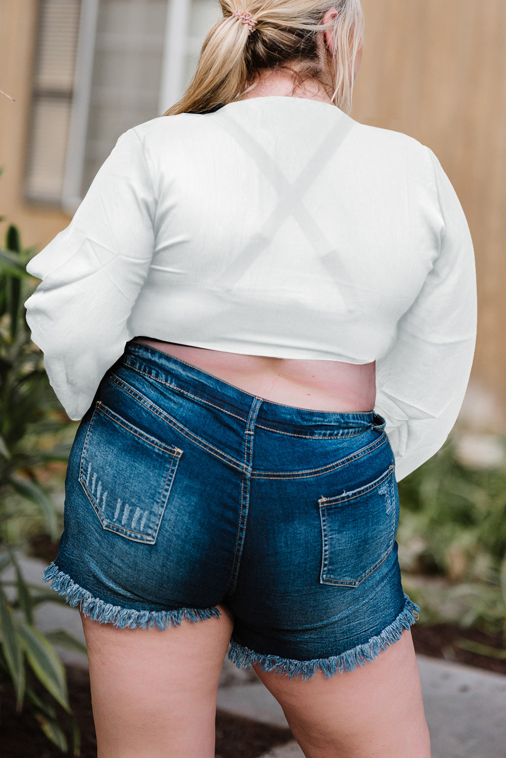 “The Cute Cut” Plus Size Tie Front Crop Top