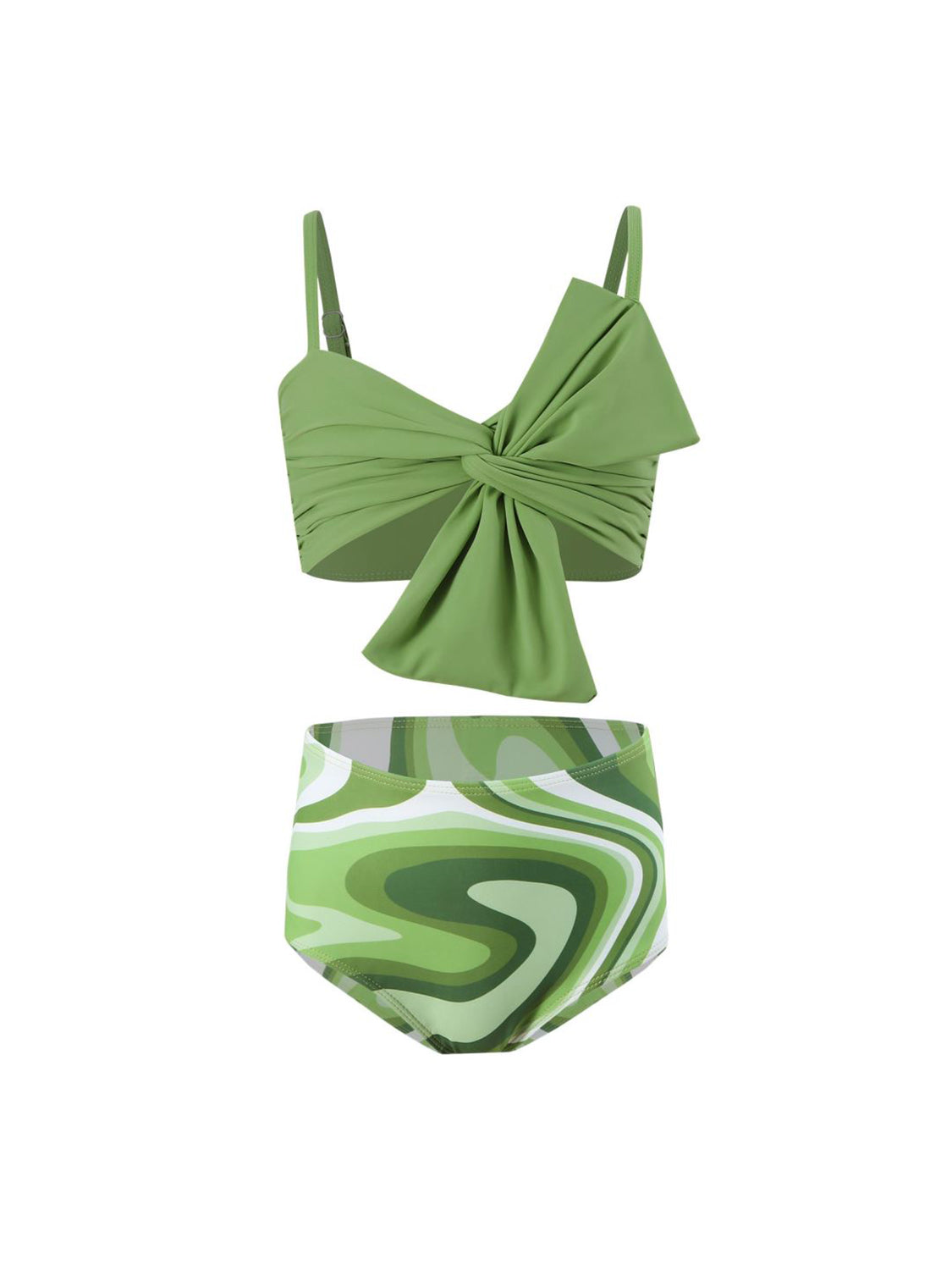 “The Kiddie Picasso” Twisted Spaghetti Strap Two-Piece Swim Set