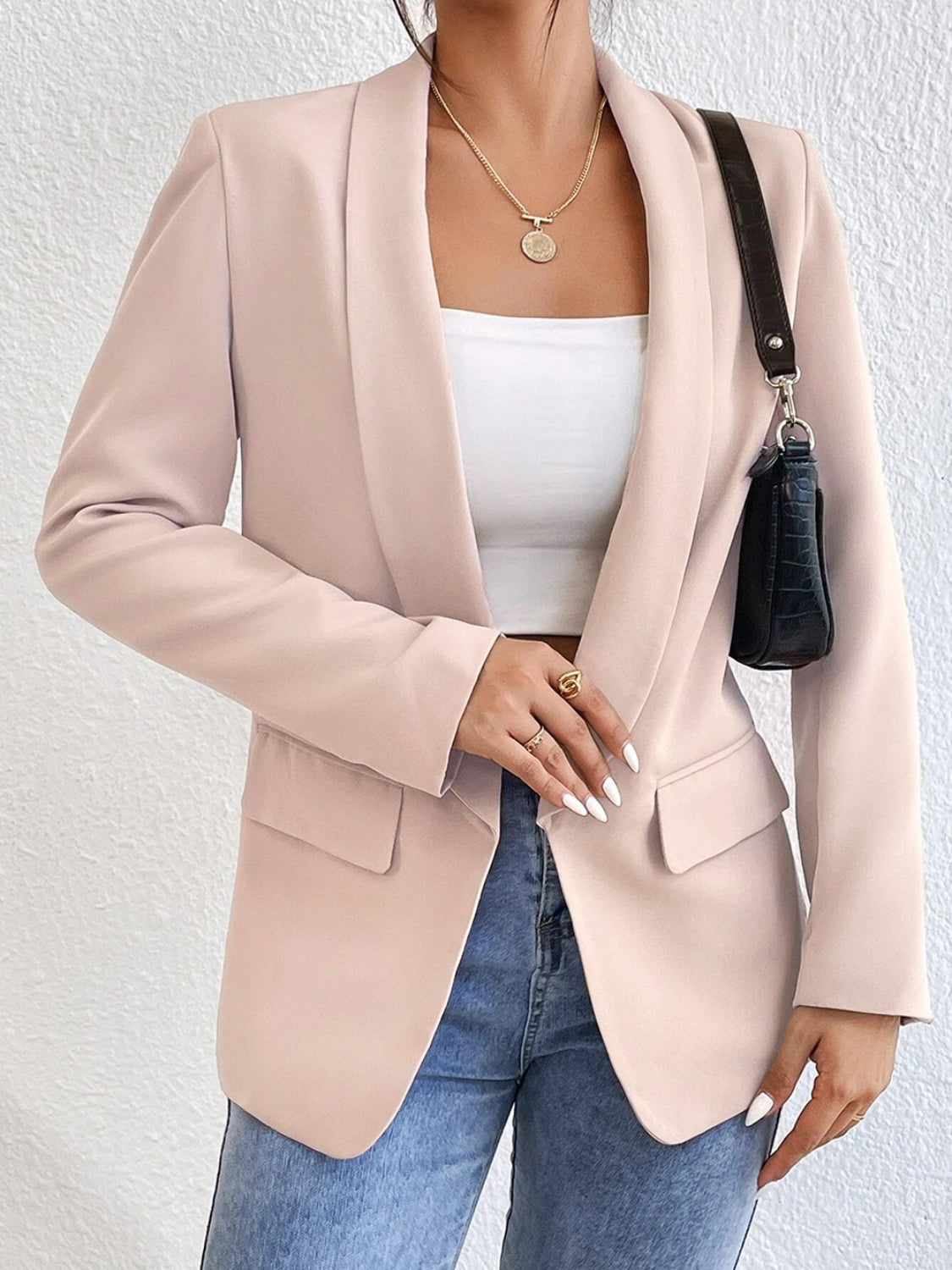 “The Quick Fix” Shawl Collar Long Sleeve Blazer