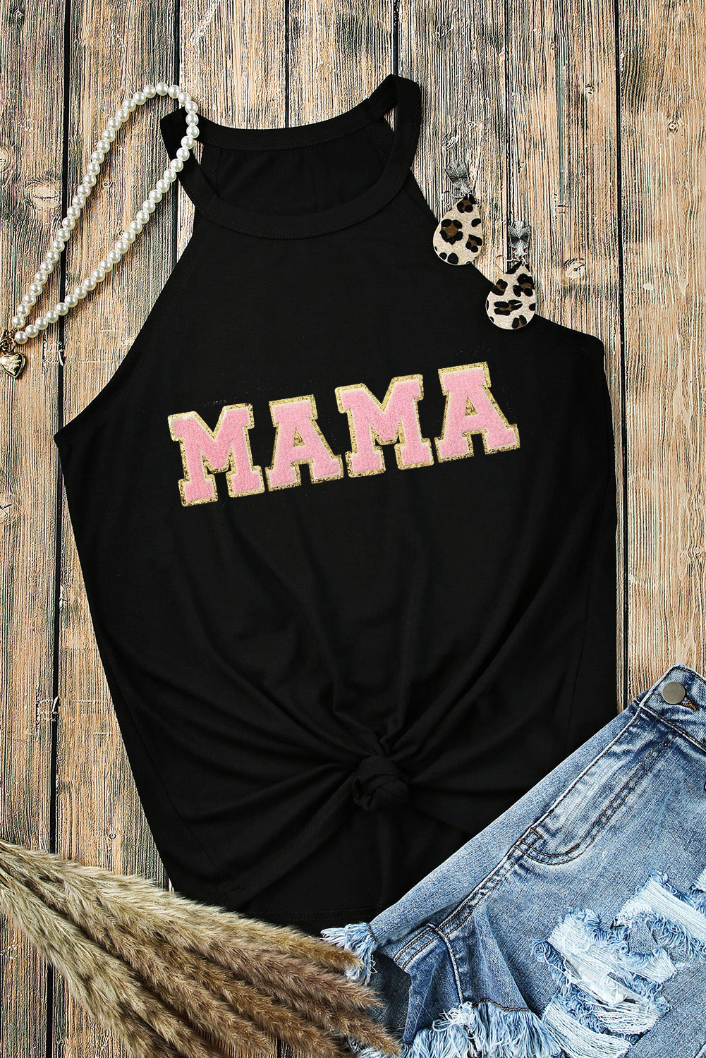 The Neon MAMA” Round Neck Tank