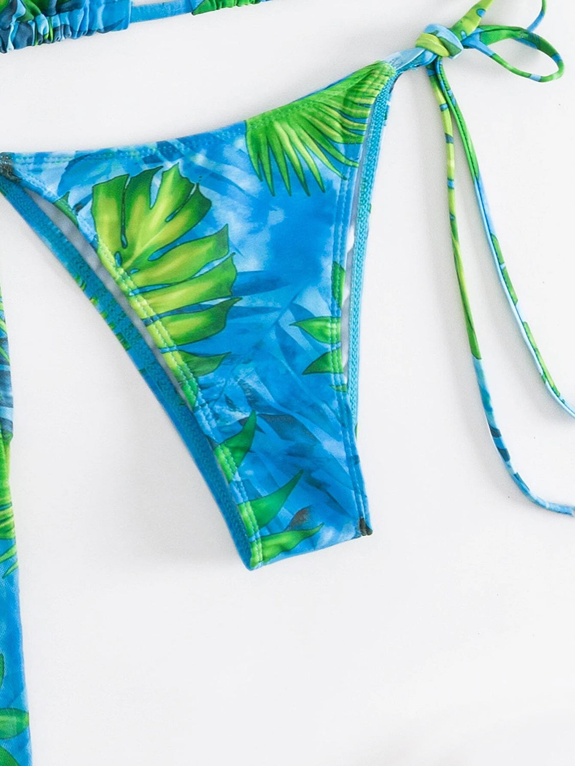 “The DownTime” Printed Halter Neck Three-Piece Swim Set