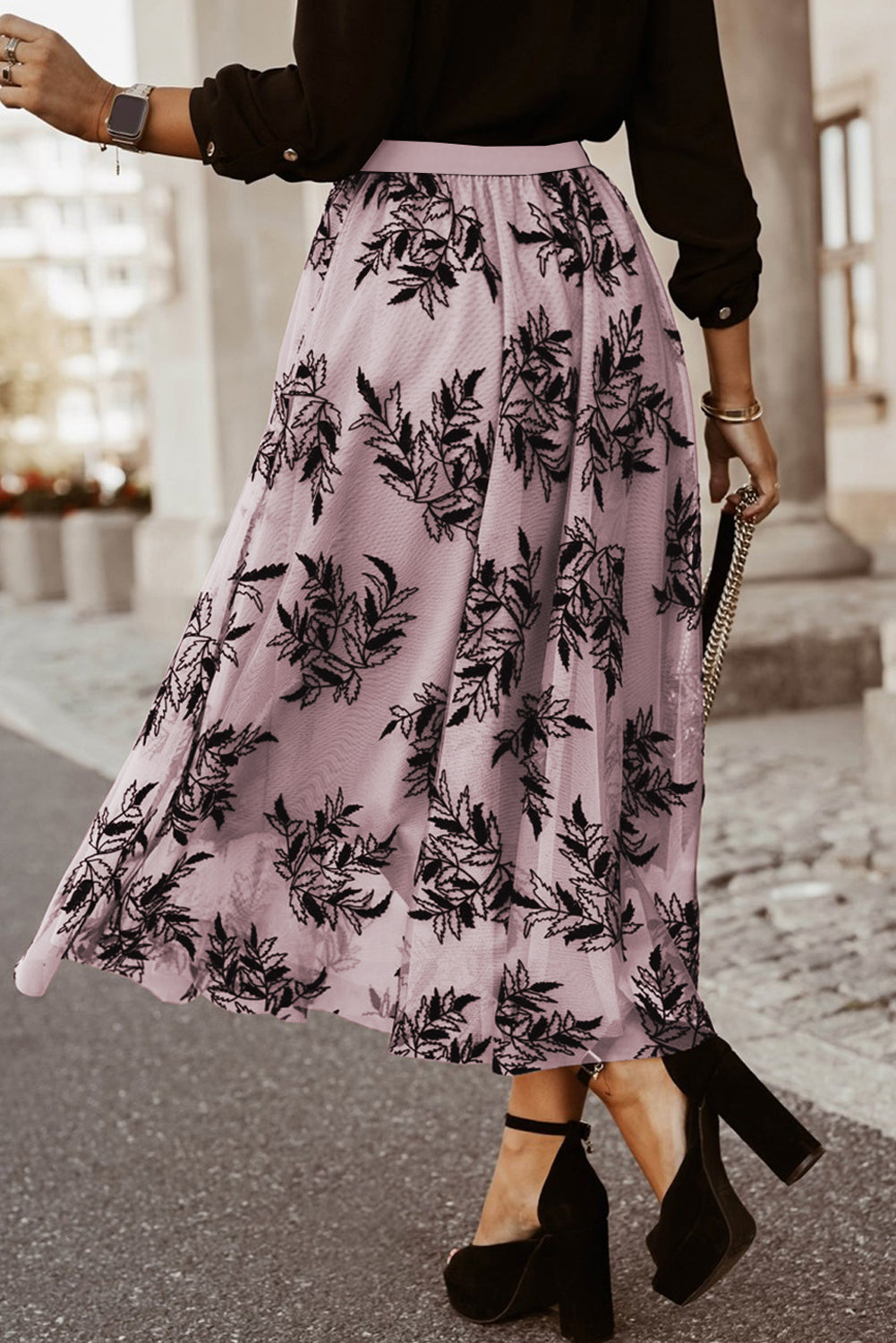 “Le Femme” Embroidered High Waist Maxi Skirt