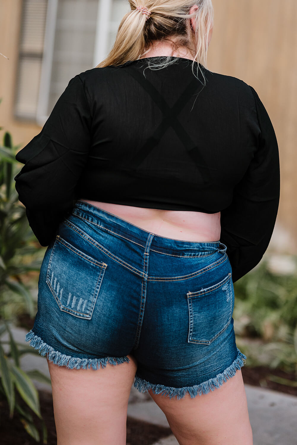 “The Cute Cut” Plus Size Tie Front Crop Top