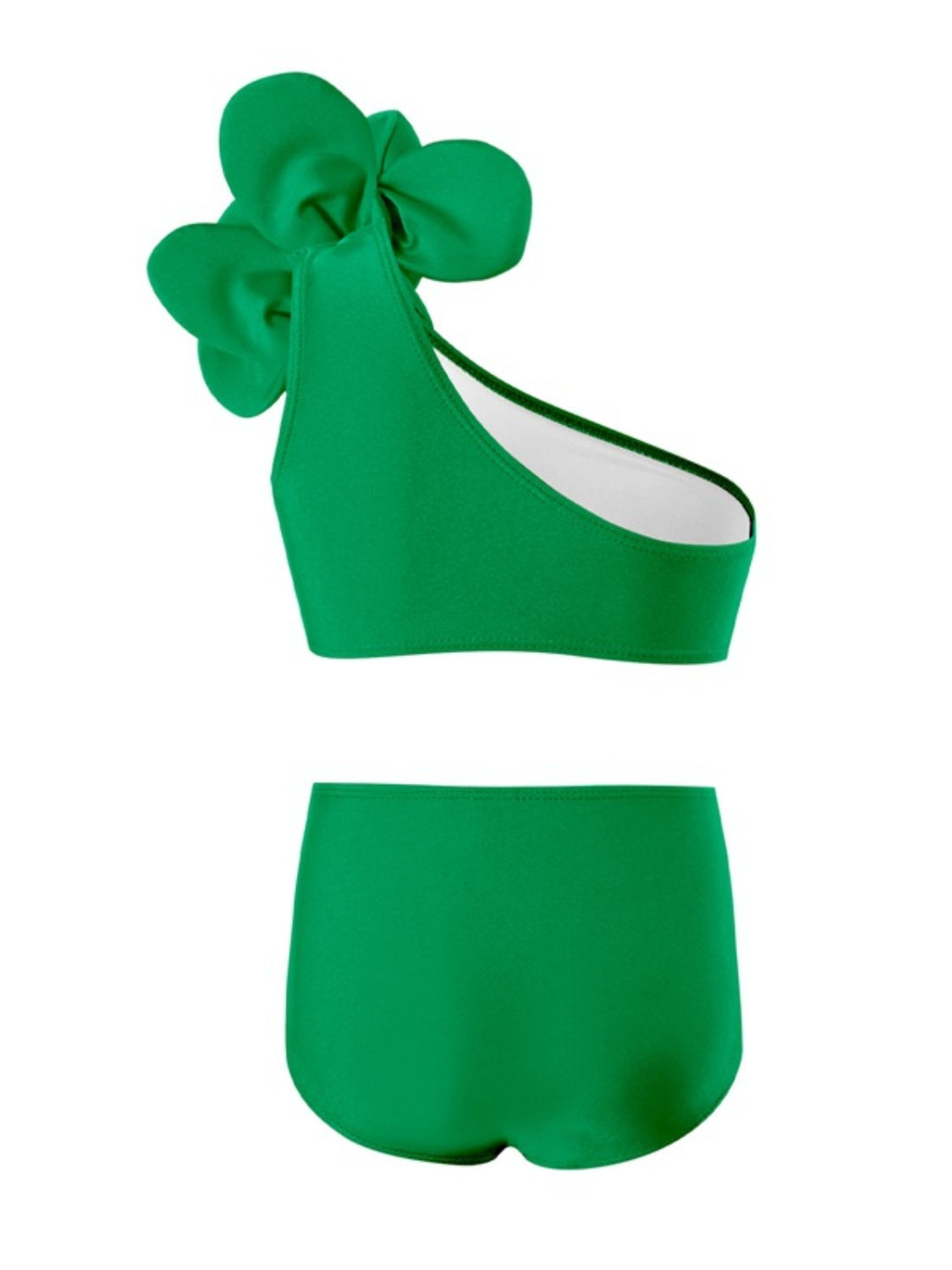 “The Kiddie Bloom” Single Shoulder Top and Brief Swim Set