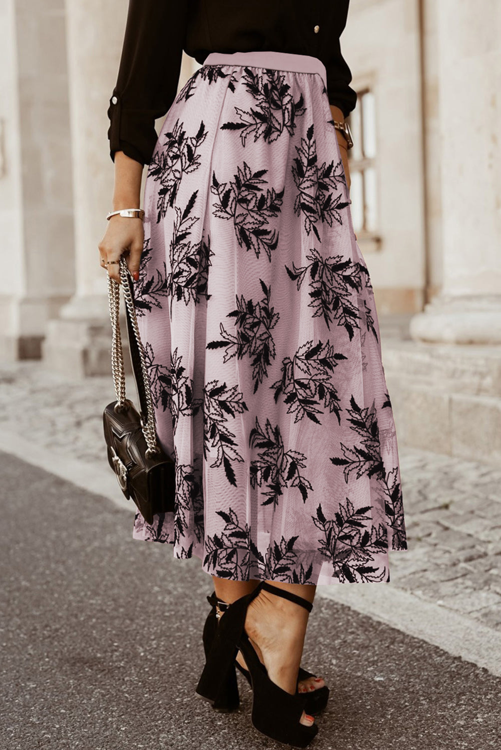 “Le Femme” Embroidered High Waist Maxi Skirt