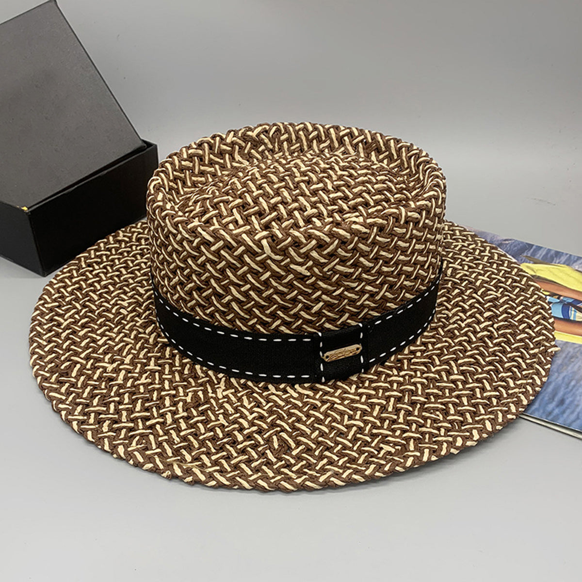 “The Perimeter” Adjustable Paper Braided Hat