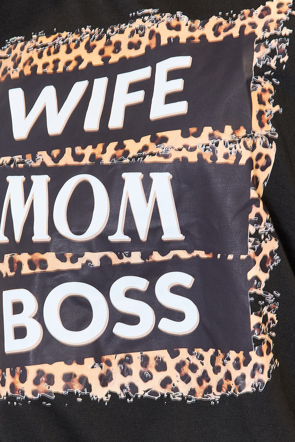 “The WIFE MOM BOSS” Leopard Graphic T-Shirt