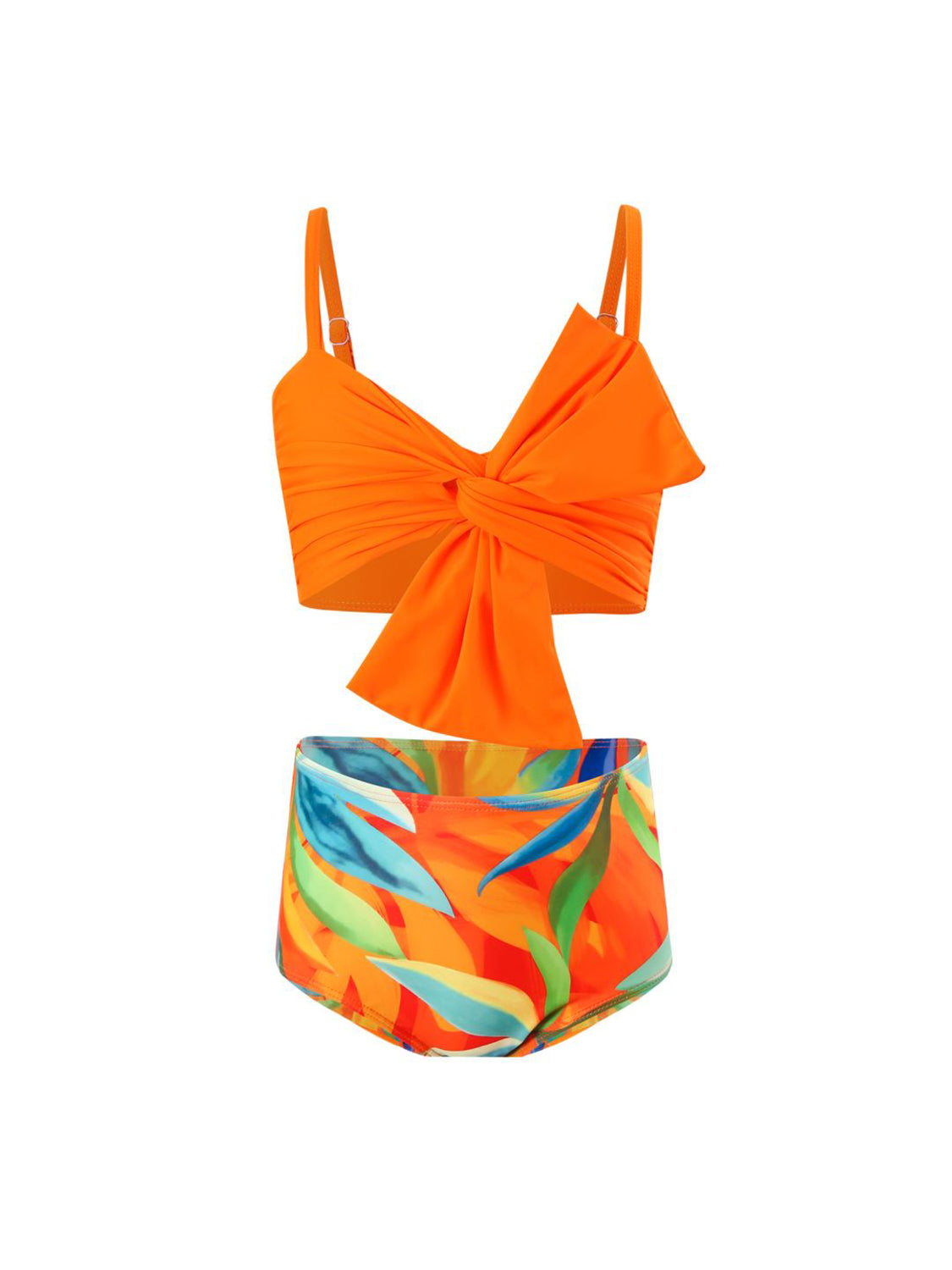 “The Kiddie Picasso” Twisted Spaghetti Strap Two-Piece Swim Set